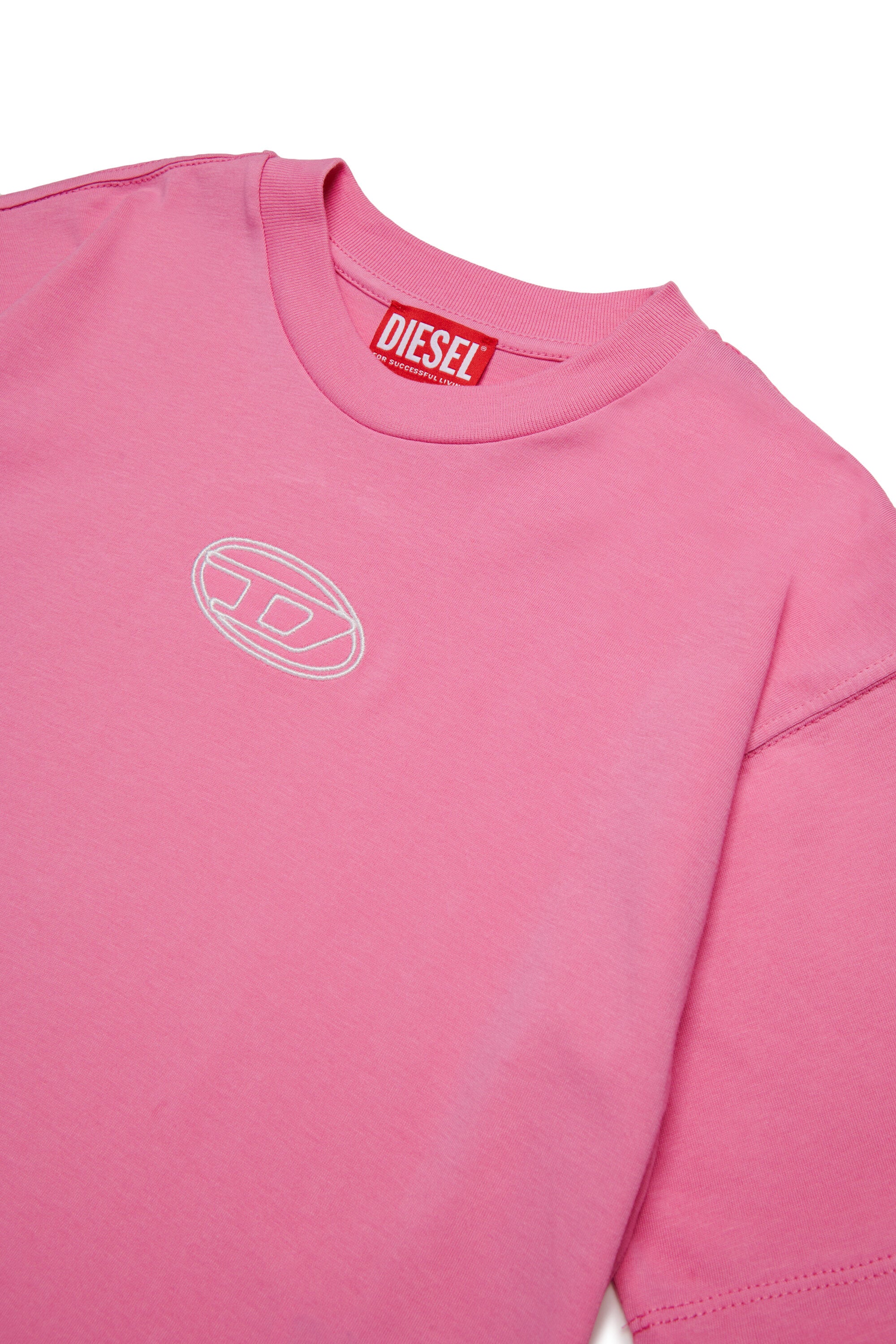 Boxy jersey T-shirt branded with Oval D logo