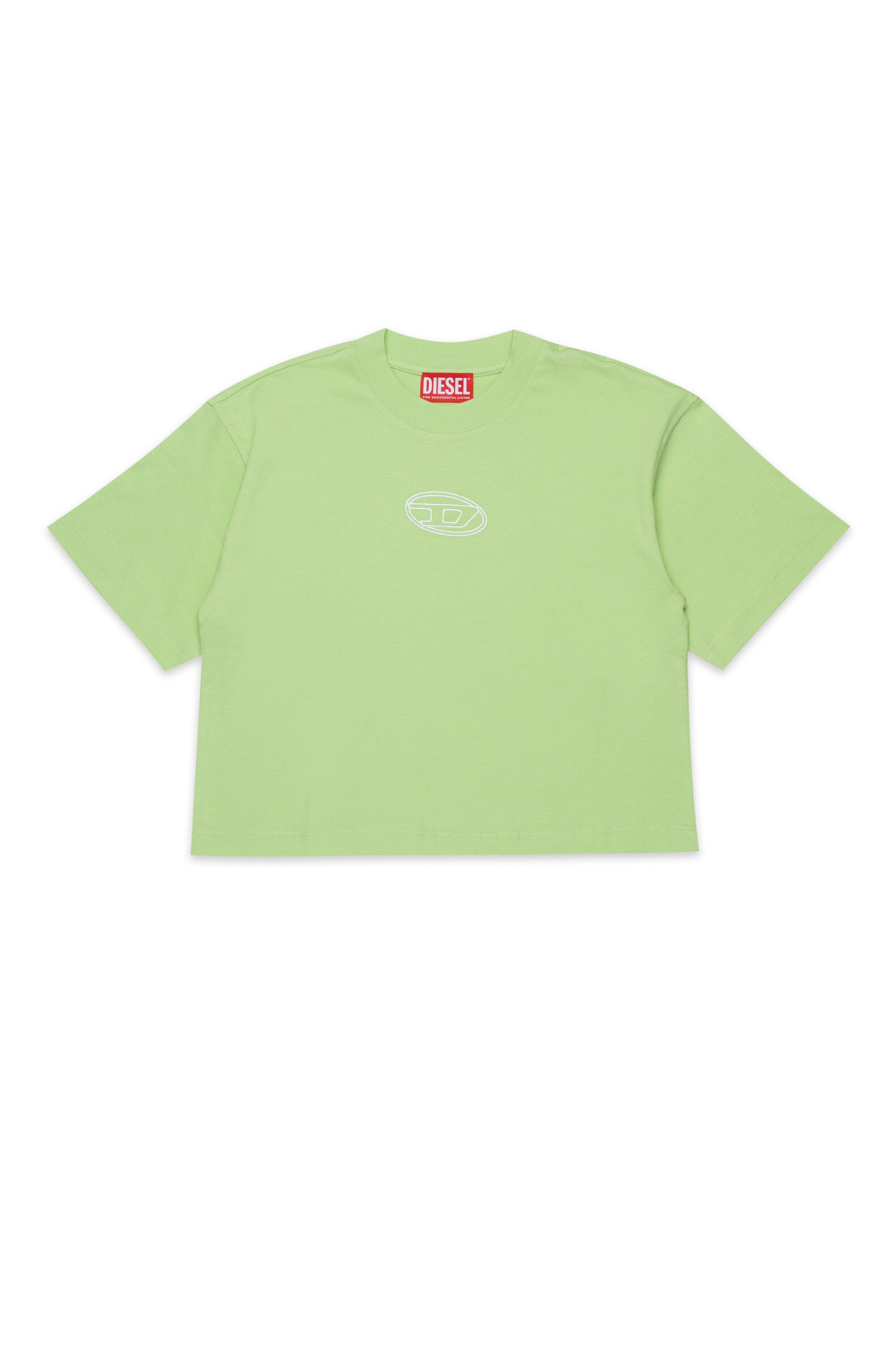 Boxy jersey T-shirt branded with Oval D logo