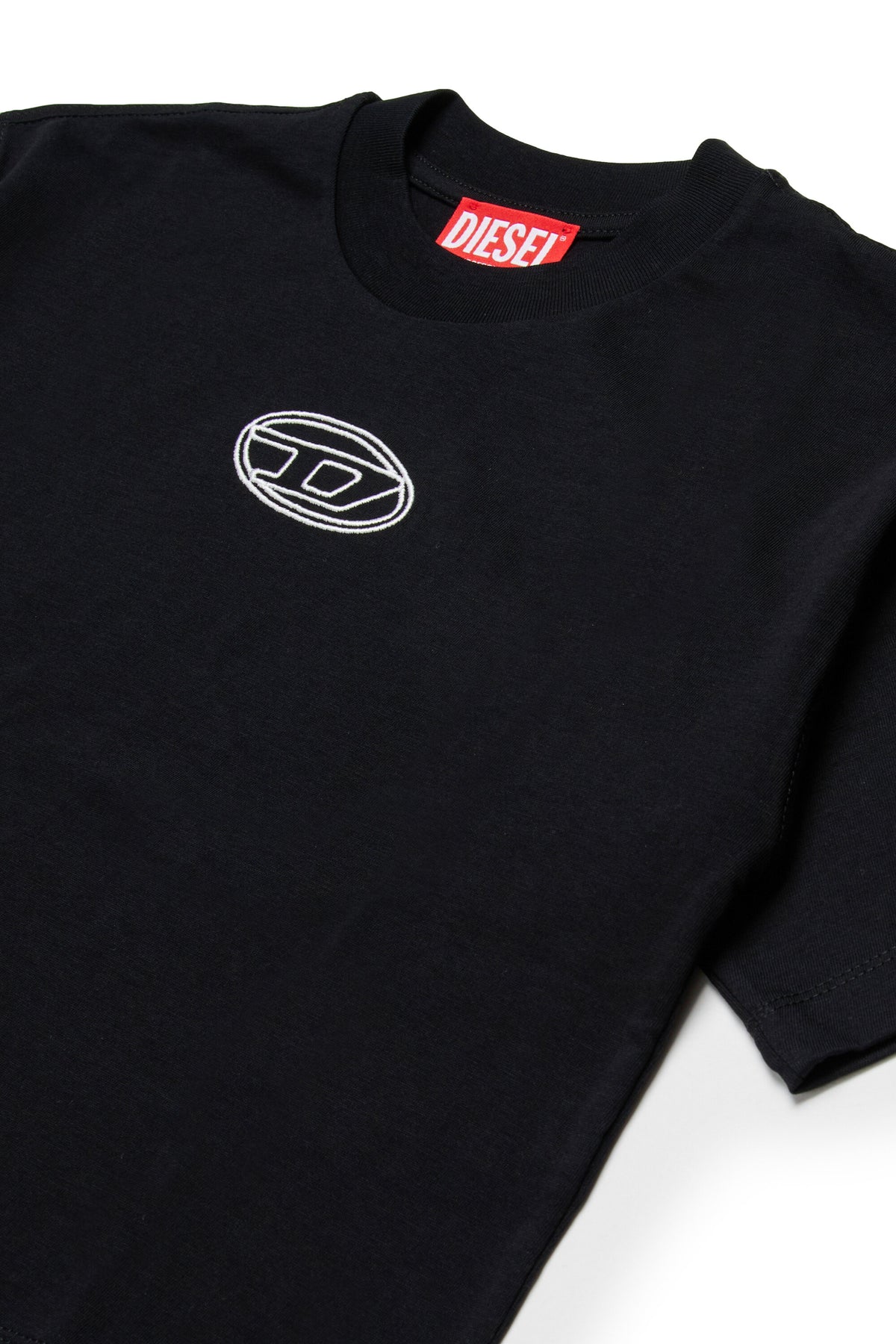 Boxy jersey T-shirt branded with Oval D logo