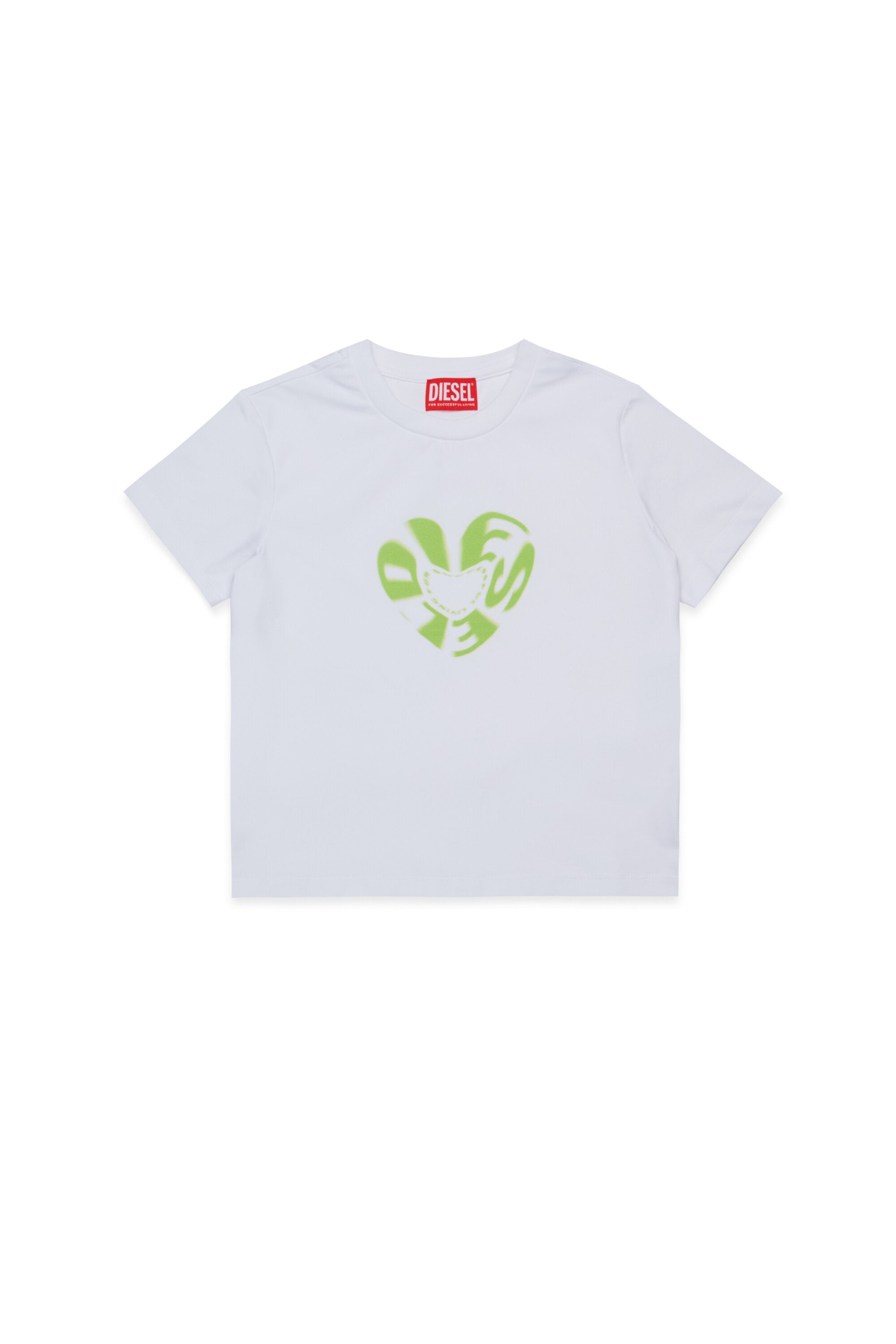 Stretch jersey T-shirt with Diesel Heart graphics