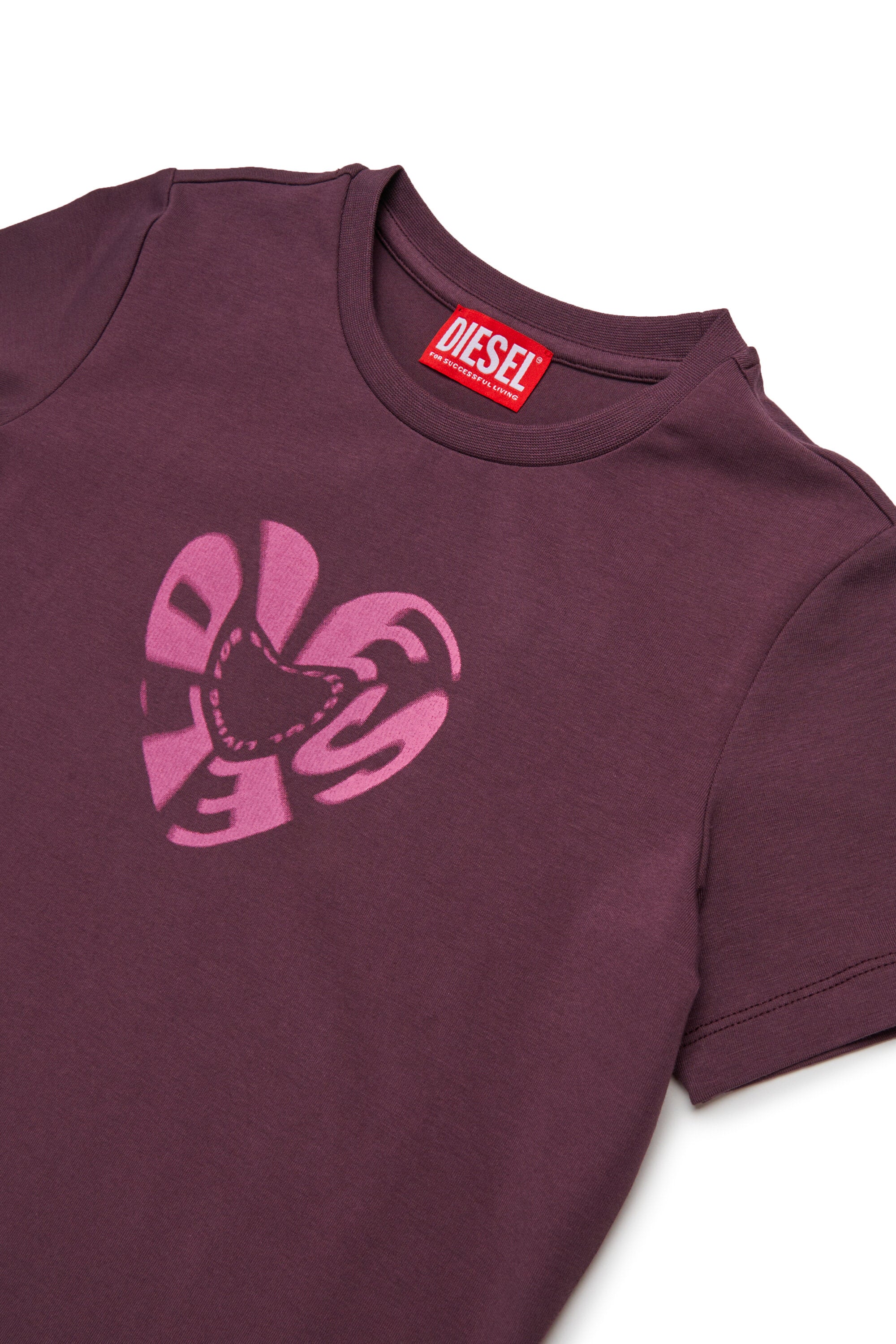 Stretch jersey T-shirt with Diesel Heart graphics