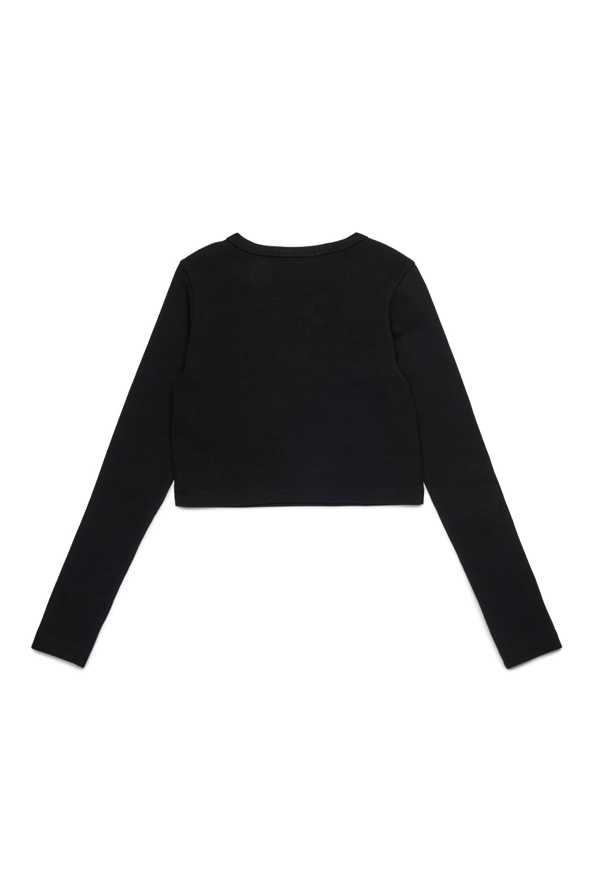 Stretch jersey T-shirt with red D patch