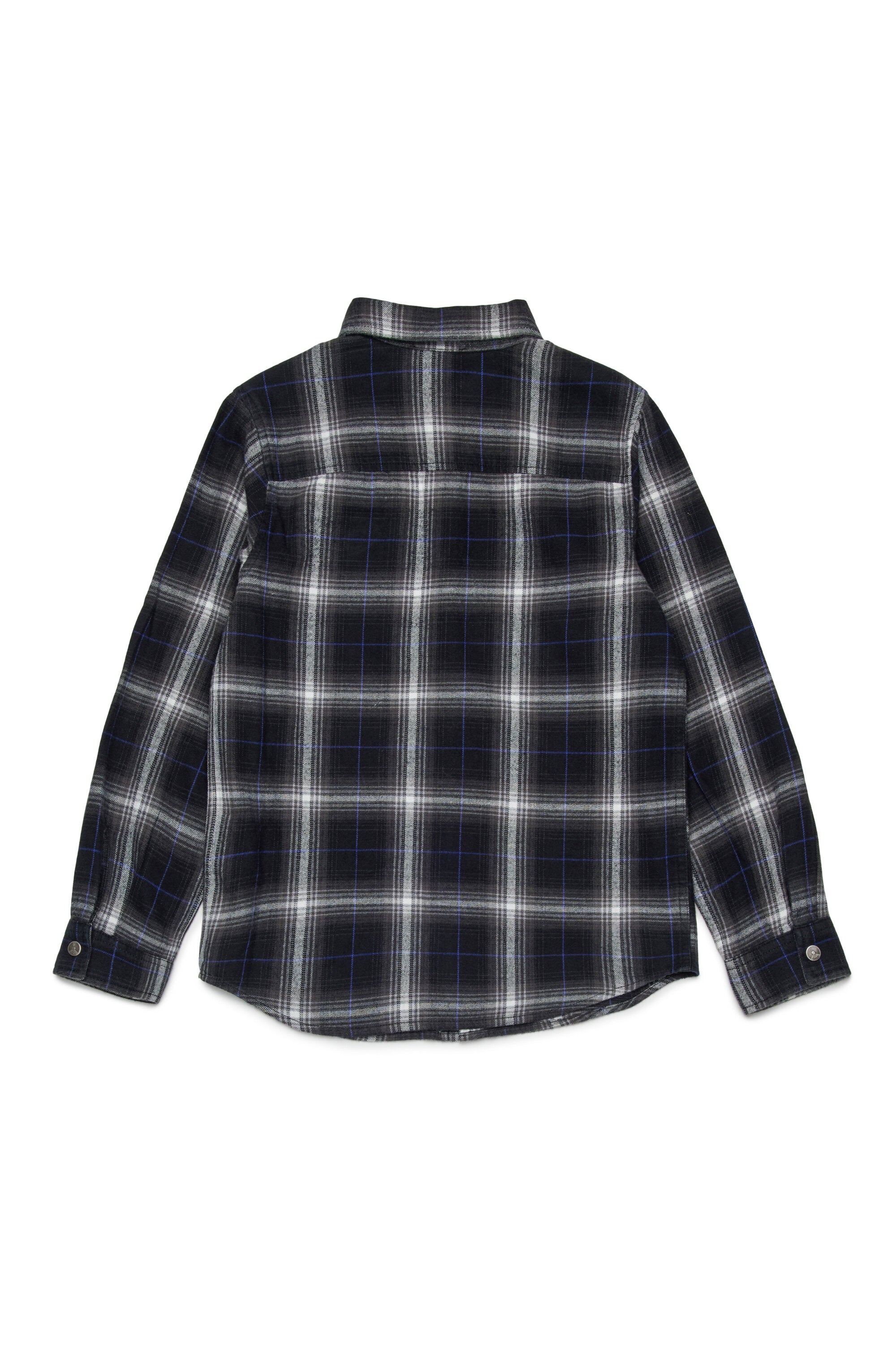 Allover check flannel shirt branded with logo