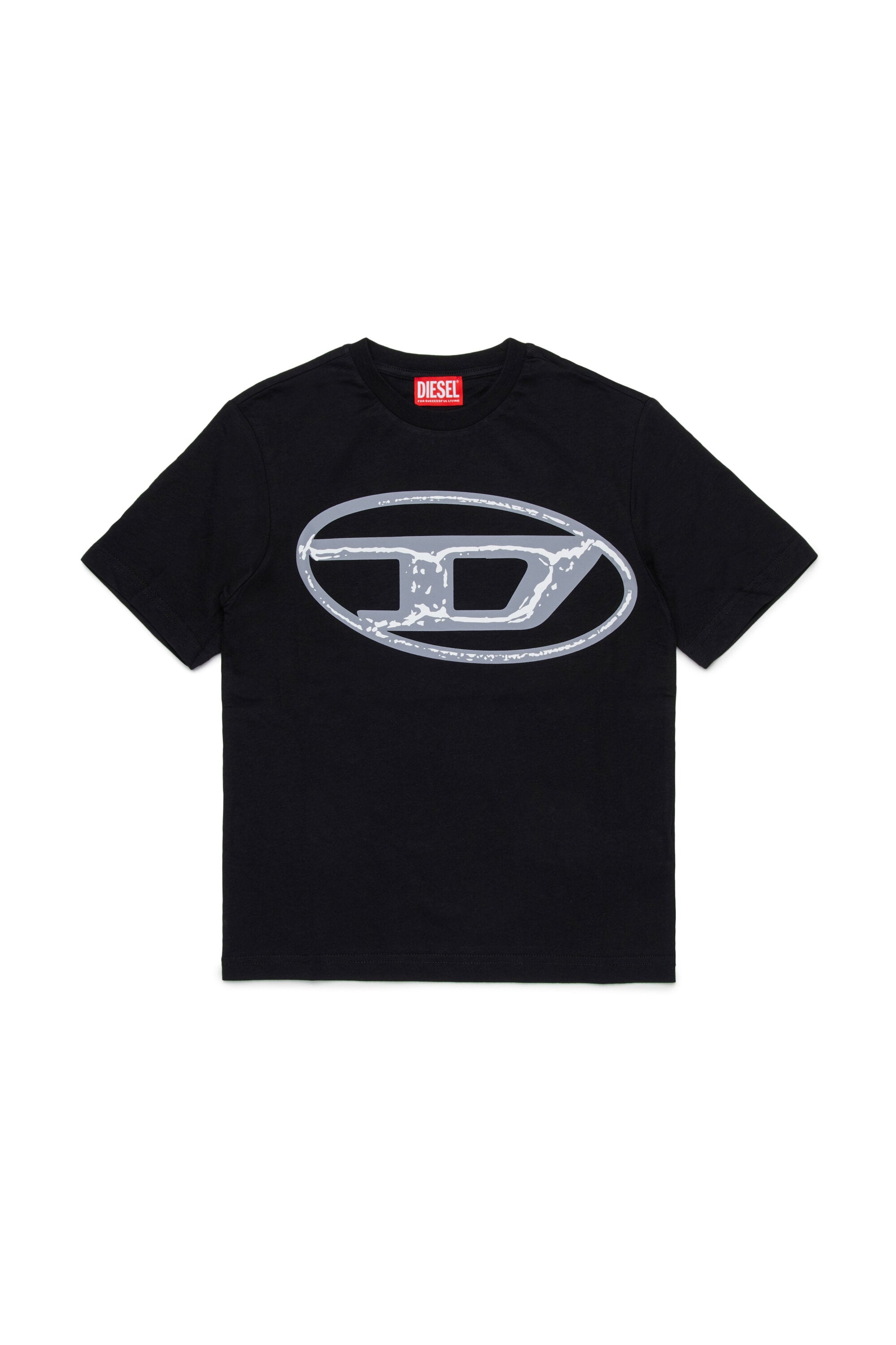 Jersey T-shirt with two-tone Oval D branded maxi logo