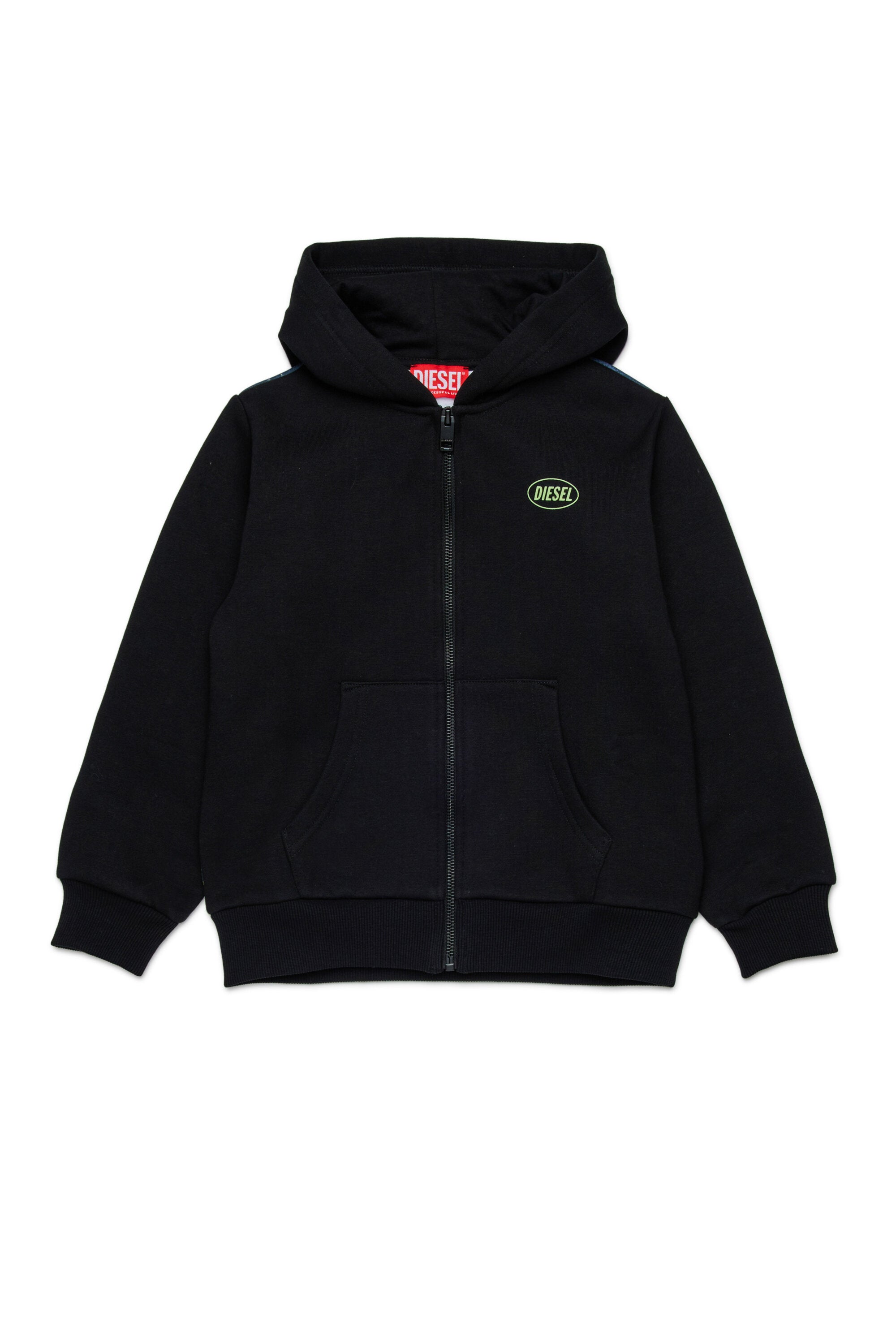 Sweatshirt with zip and pixelated effect Wolf graphics