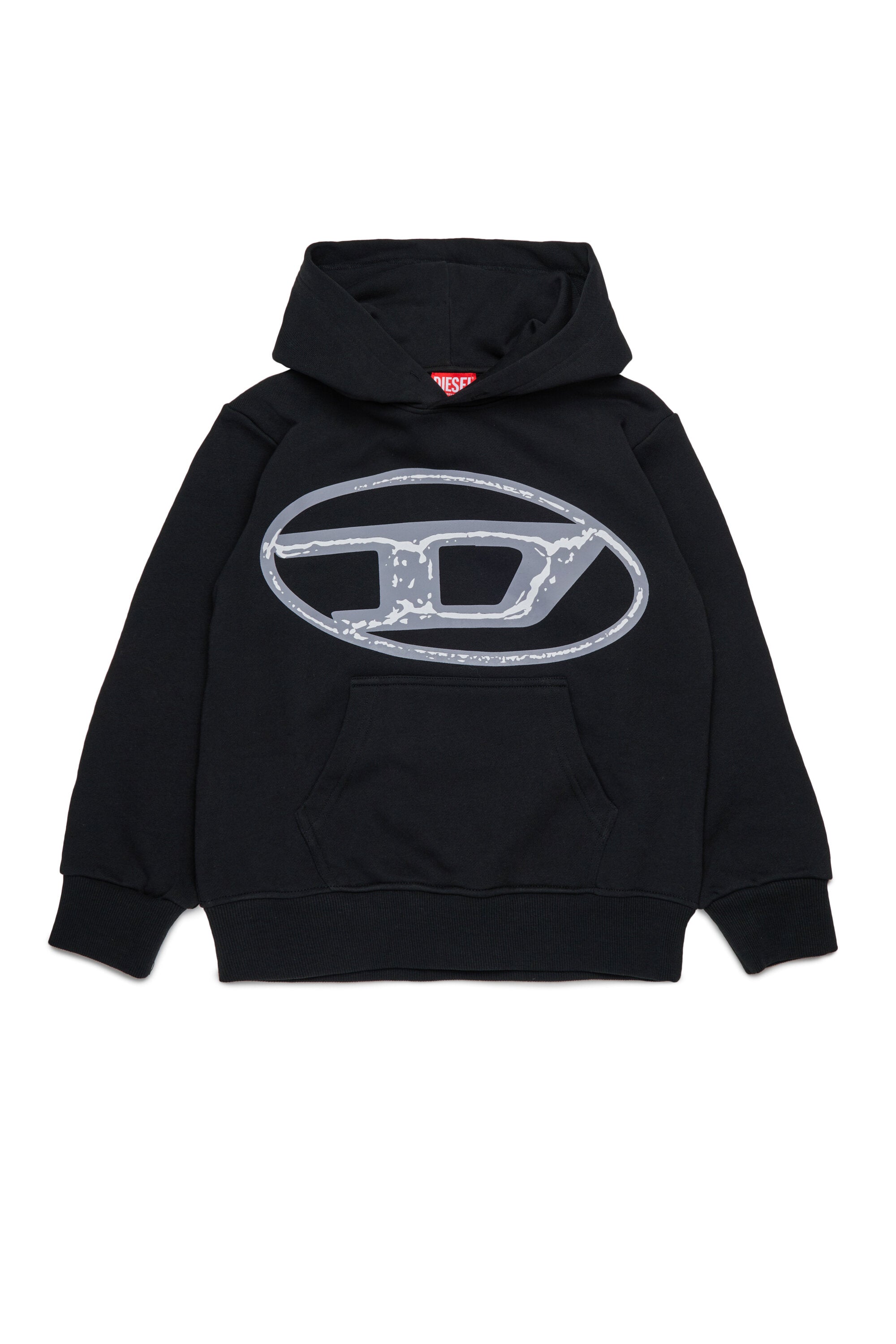 Hooded sweatshirt with Oval D two-color maxi logo