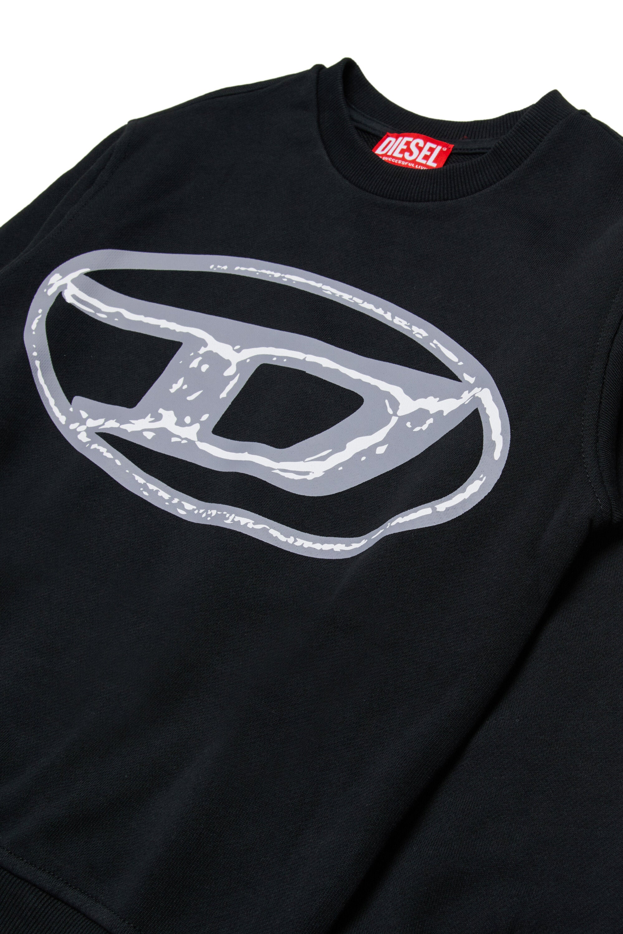 Crew-neck sweatshirt with two-tone Oval D branded maxi logo