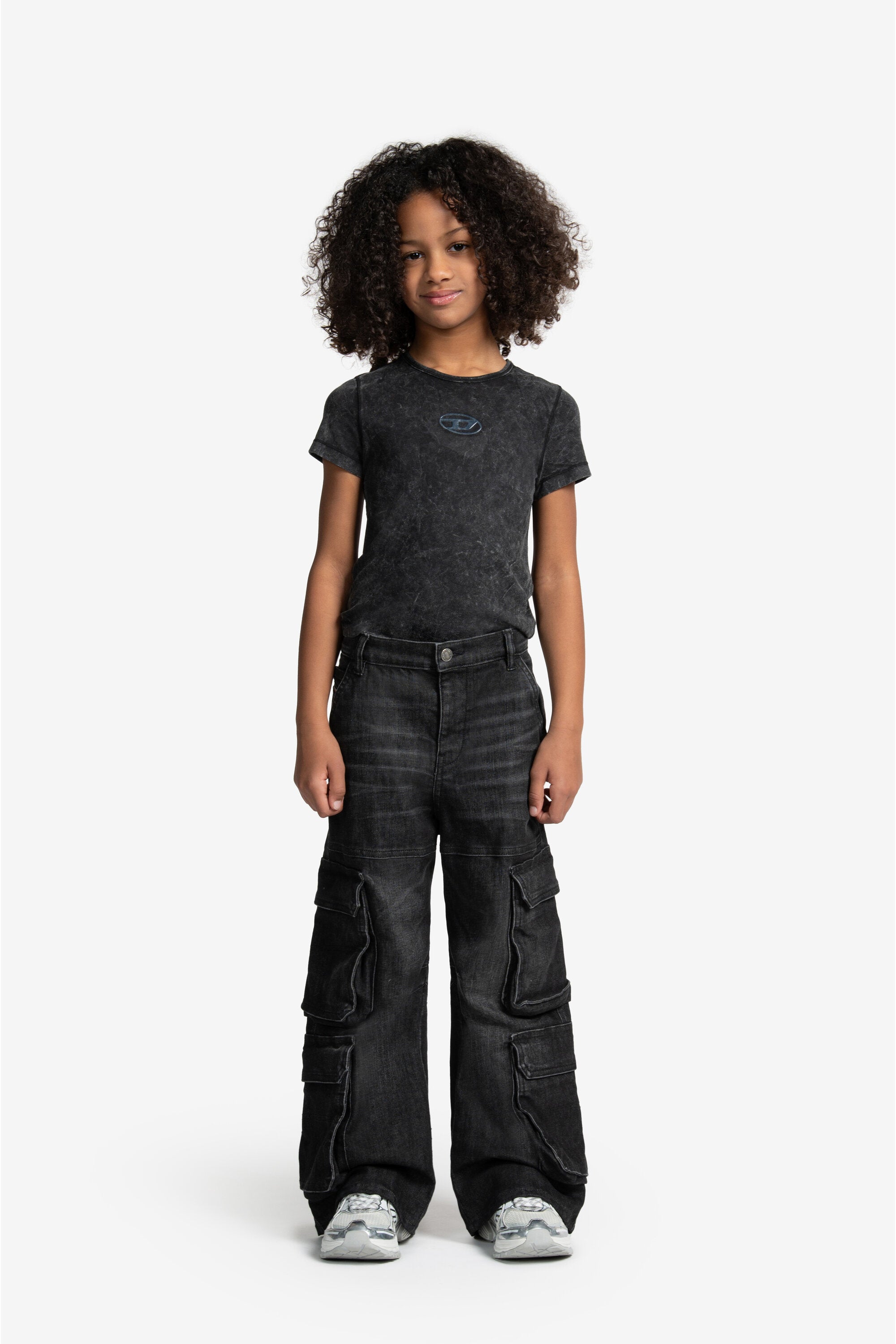 Black relaxed jeans with lived-in effect - D-Argjx Cargo