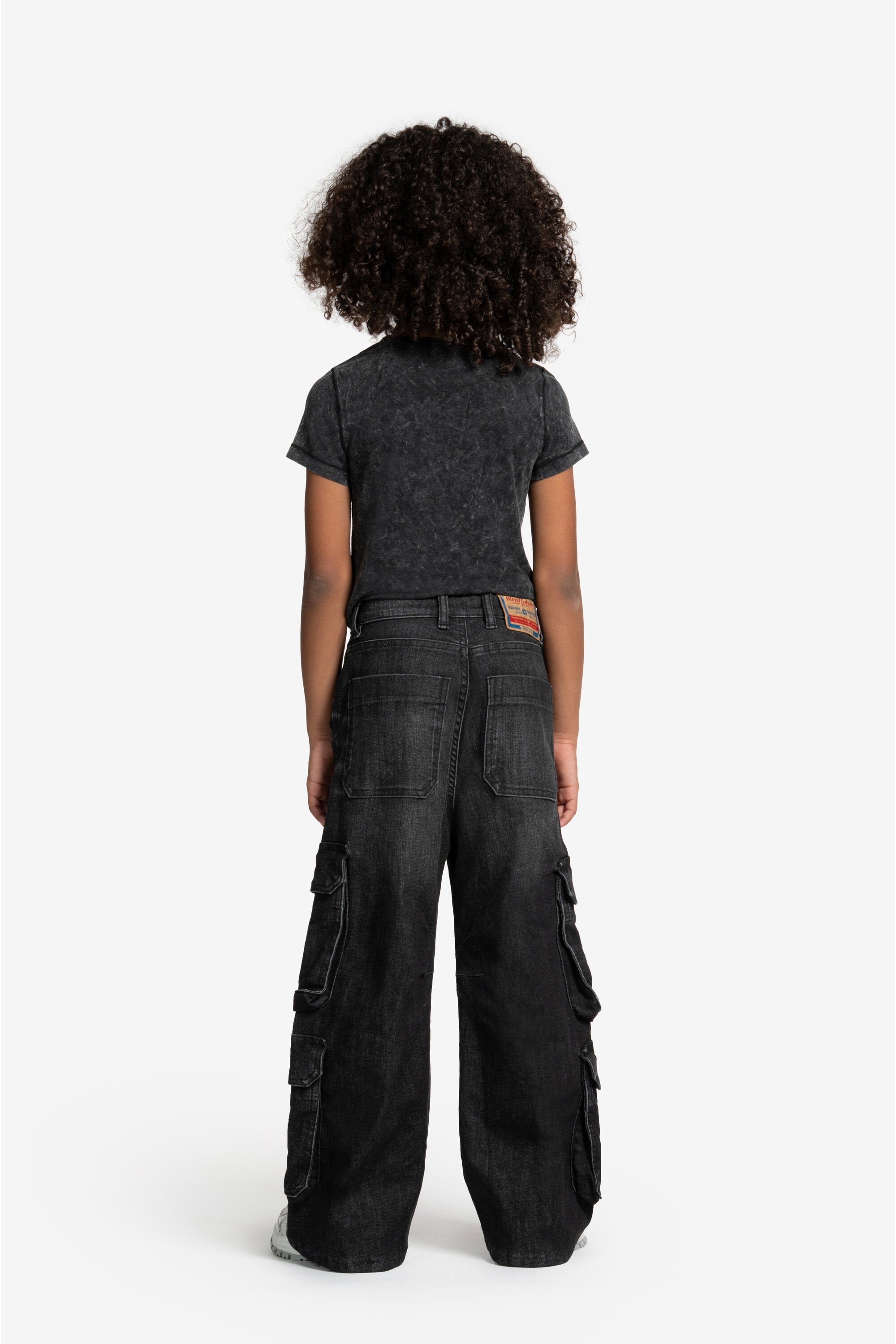 Black relaxed jeans with lived-in effect - D-Argjx Cargo