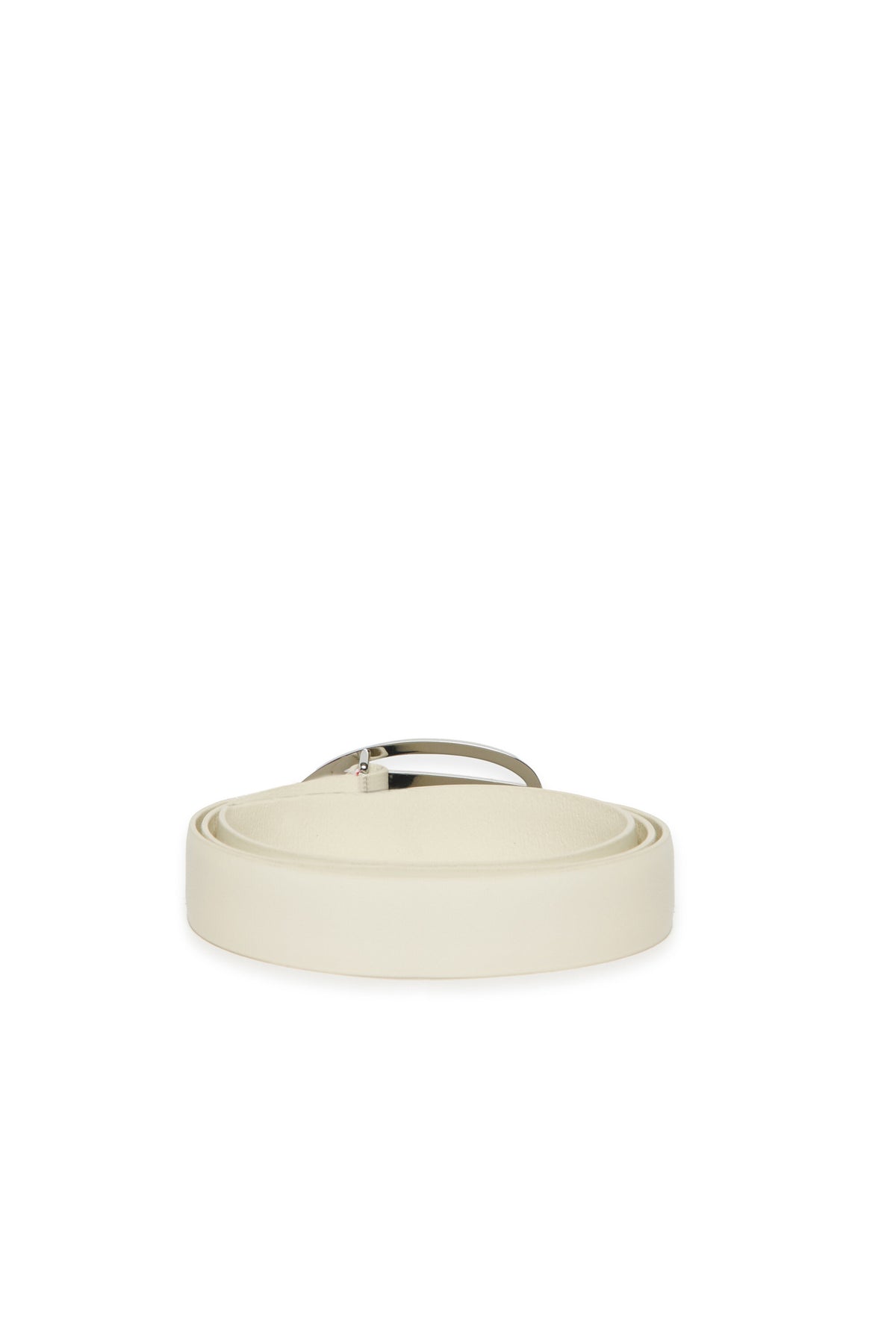 Oval D genuine leather belt with rhinestones