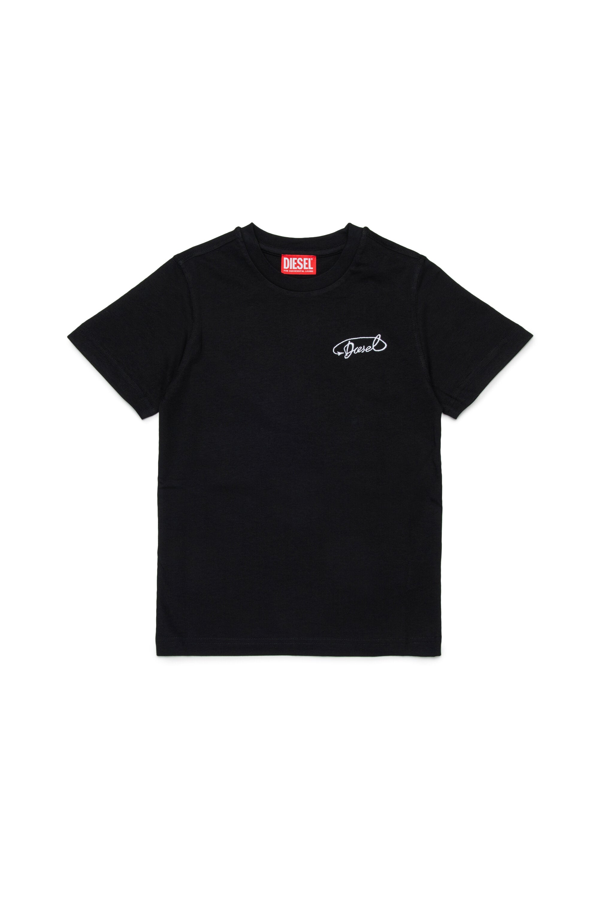 Jersey T-shirt with cursive Diesel logo