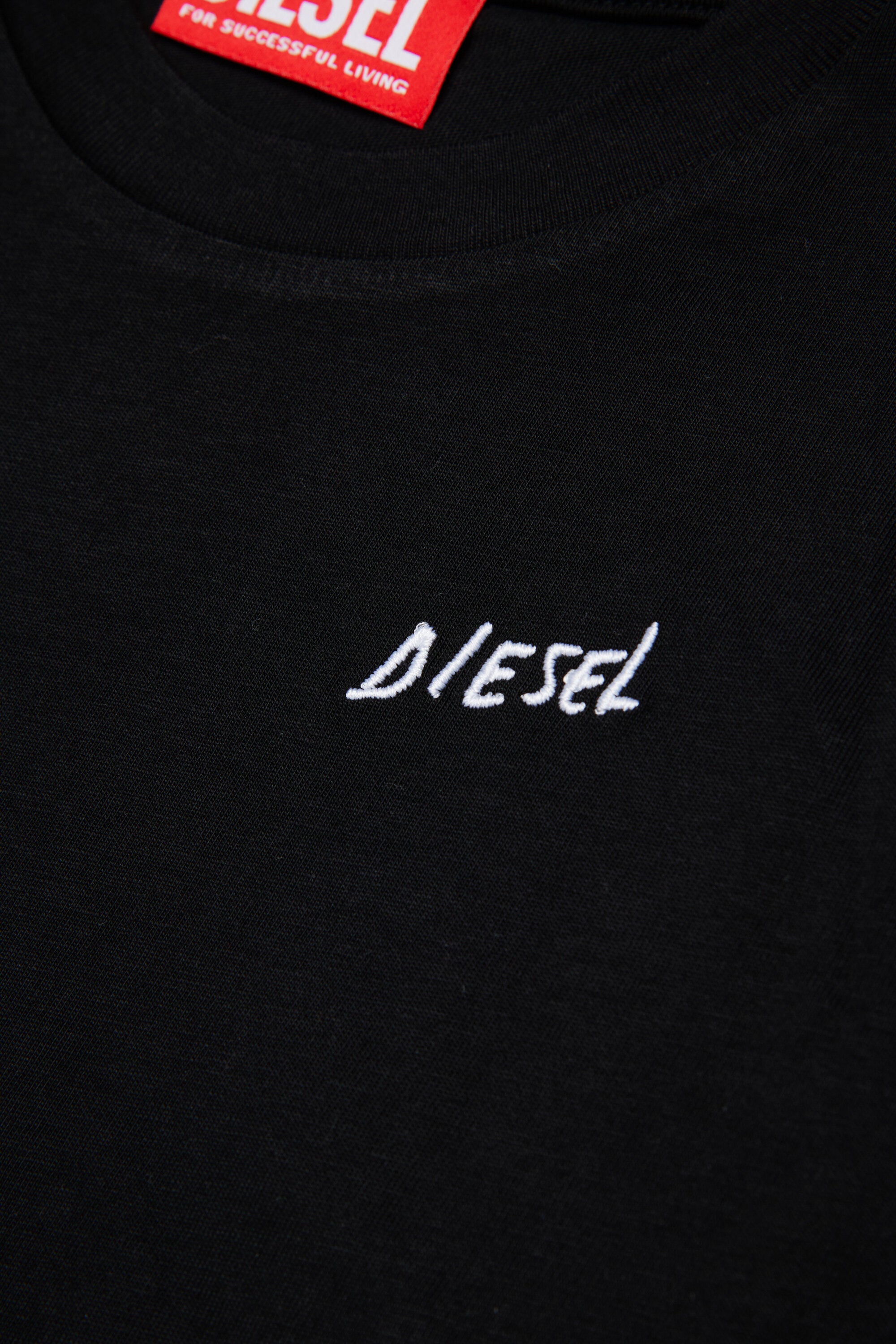 Long-sleeved jersey T-shirt branded with Diesel logo