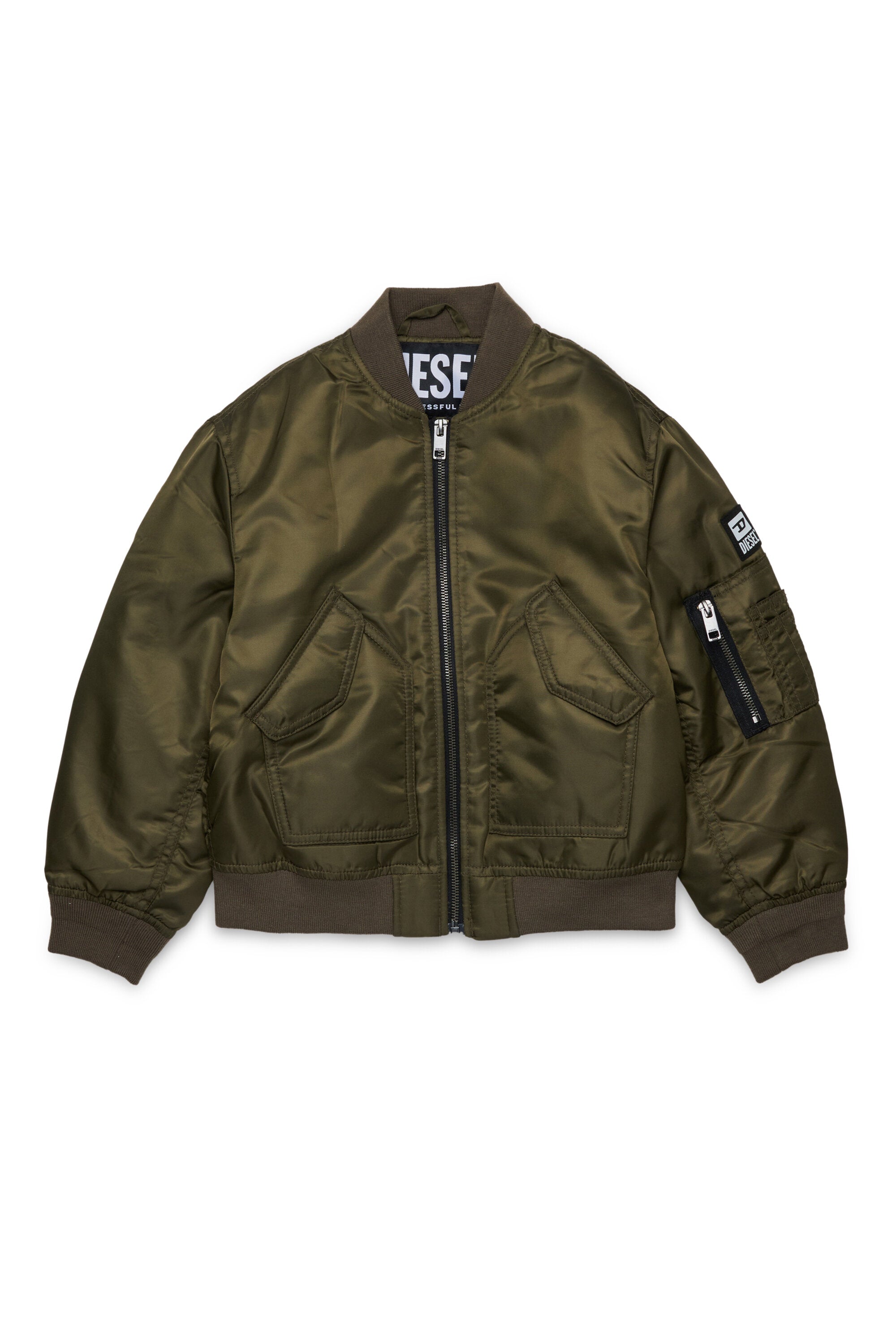 Bomber jacket with logo and zipped pockets