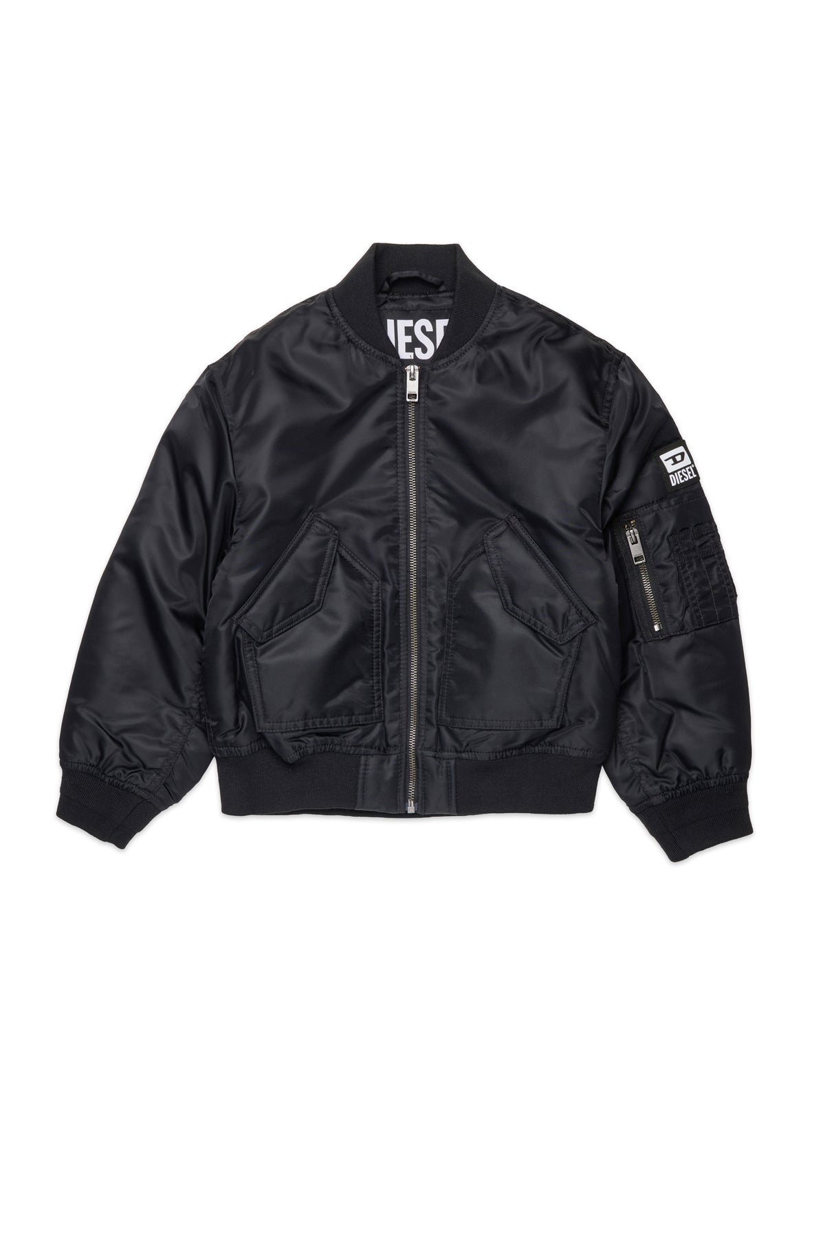 Bomber jacket with logo and zipped pockets