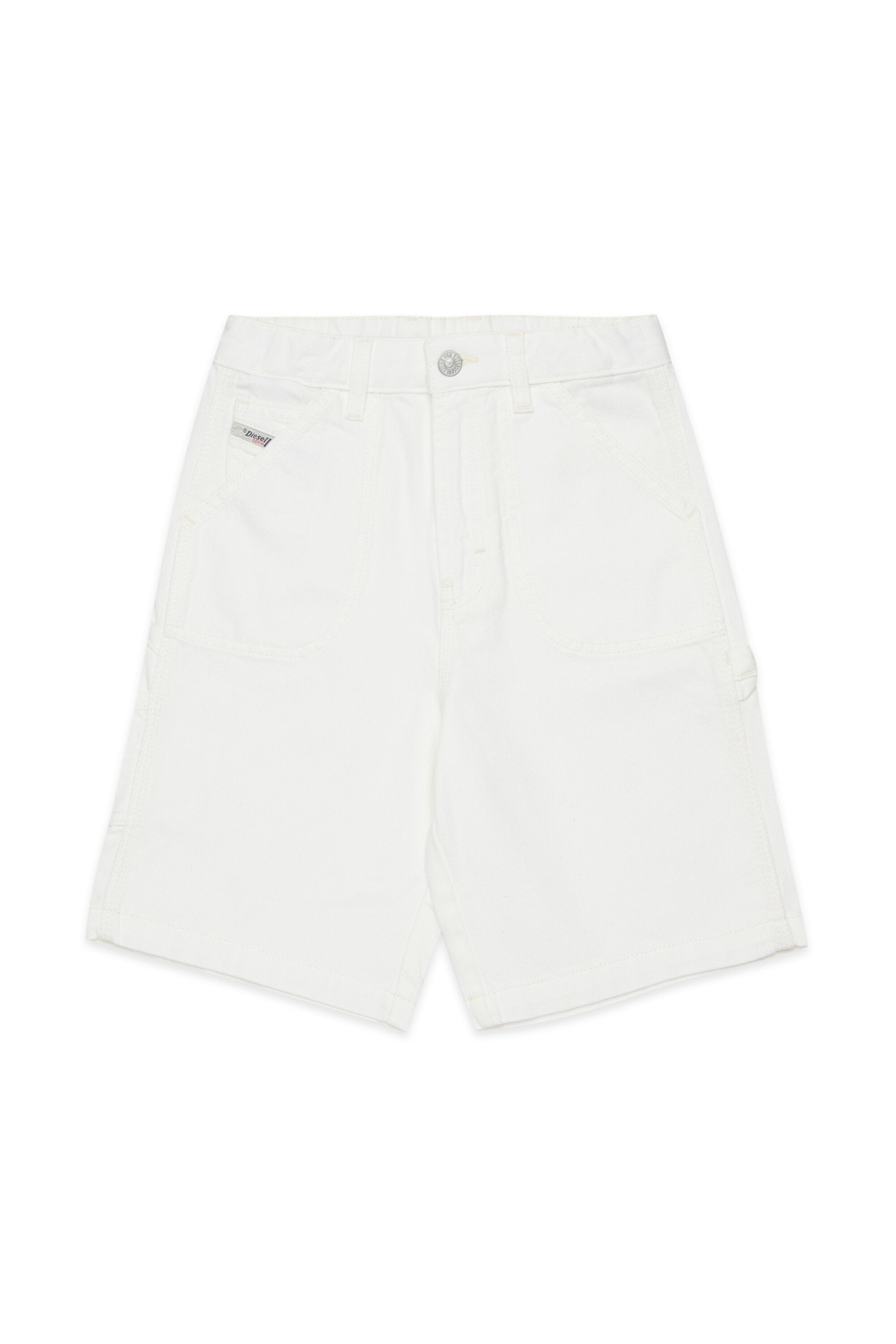 White denim shorts with logo - D-Bart