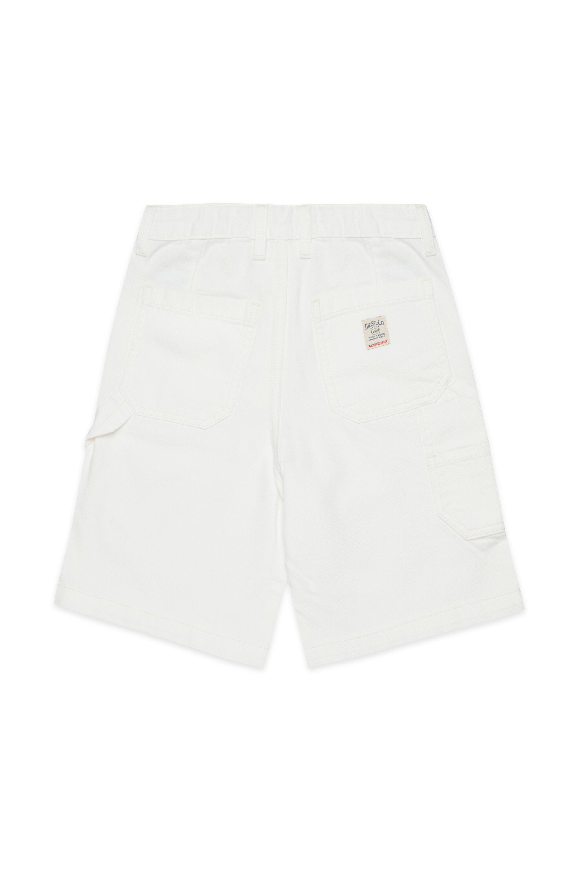 White denim shorts with logo - D-Bart