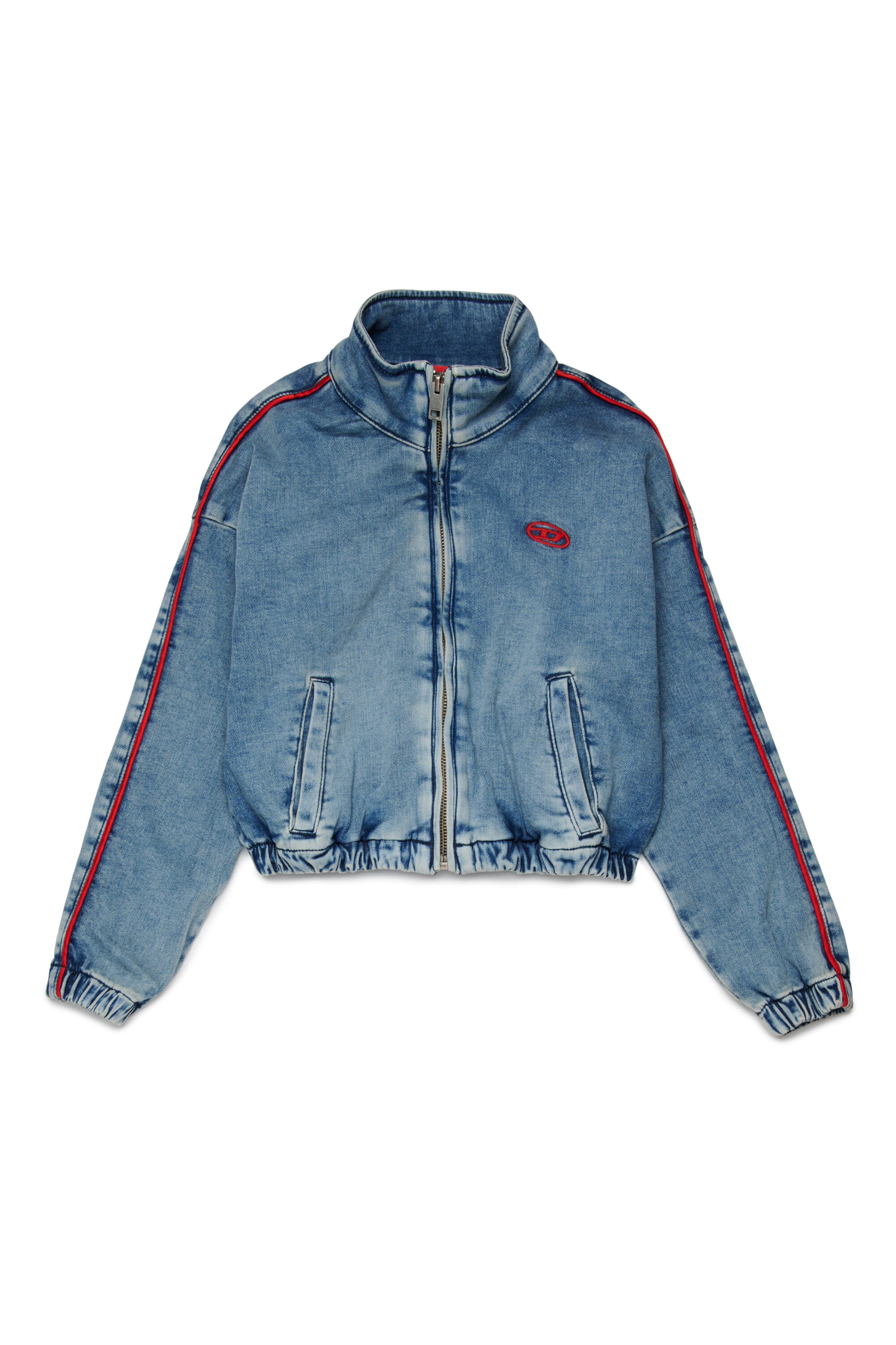 Denim jacket with embroidered logo