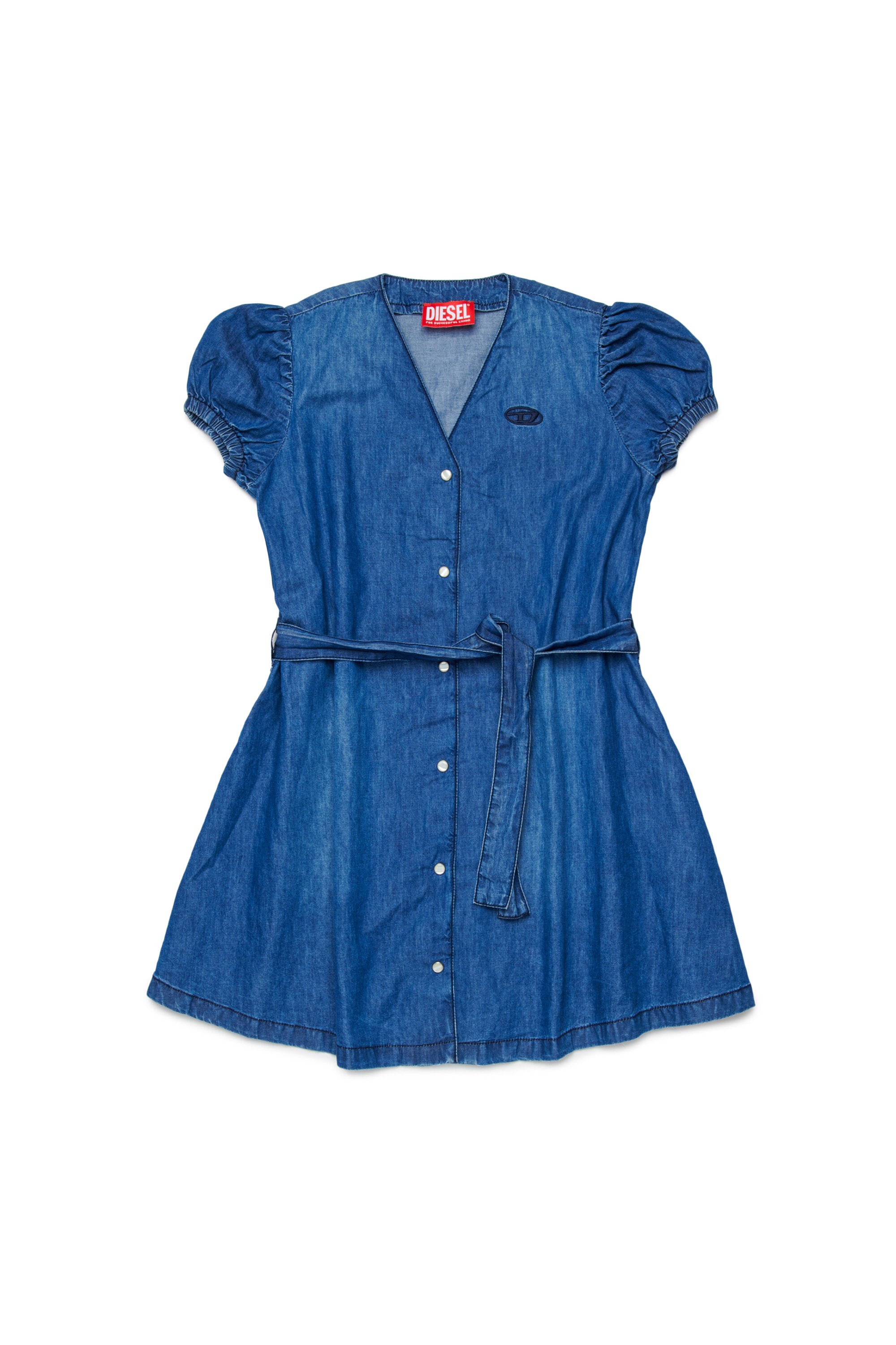 Denim dress with logo