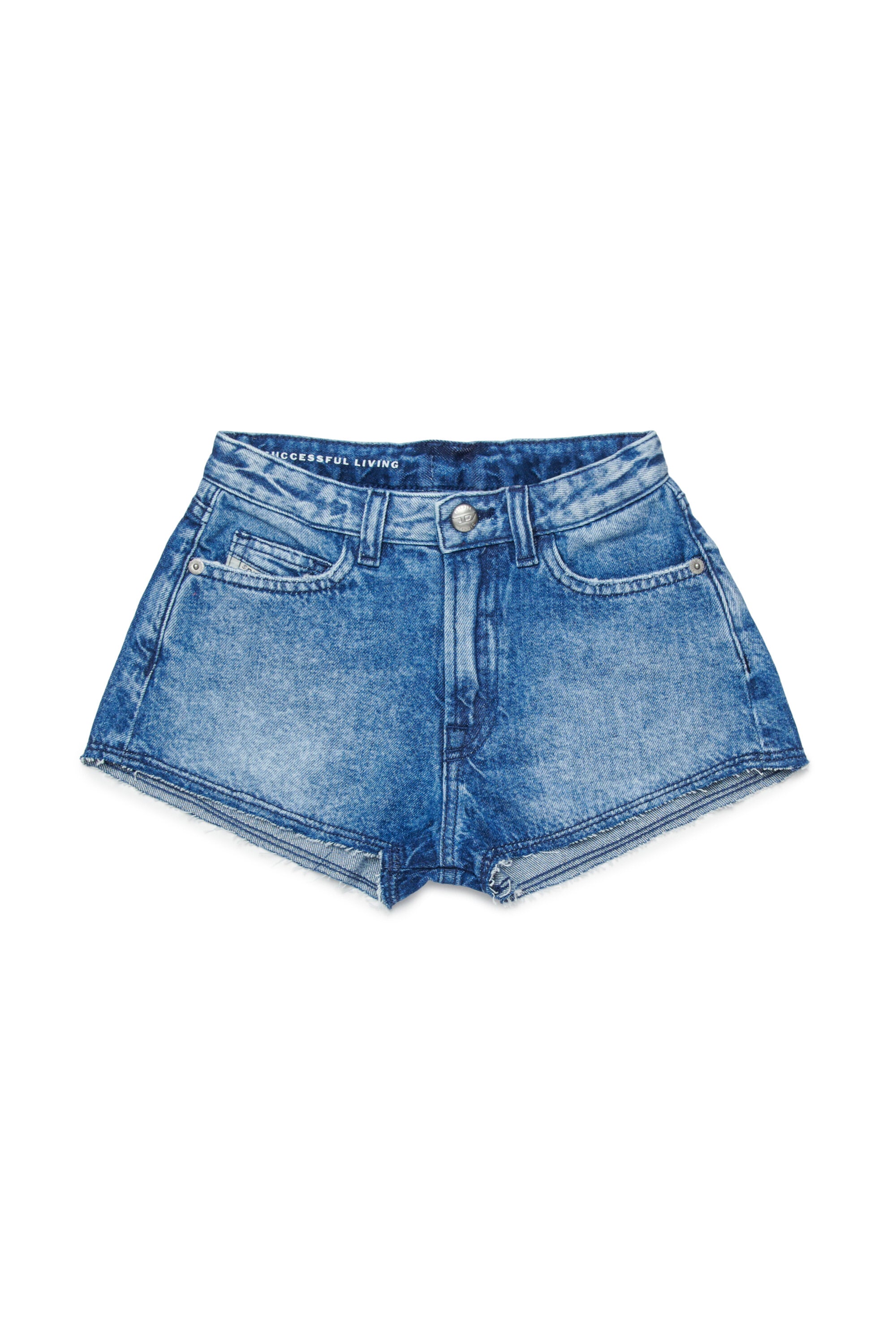 Light blue denim shorts