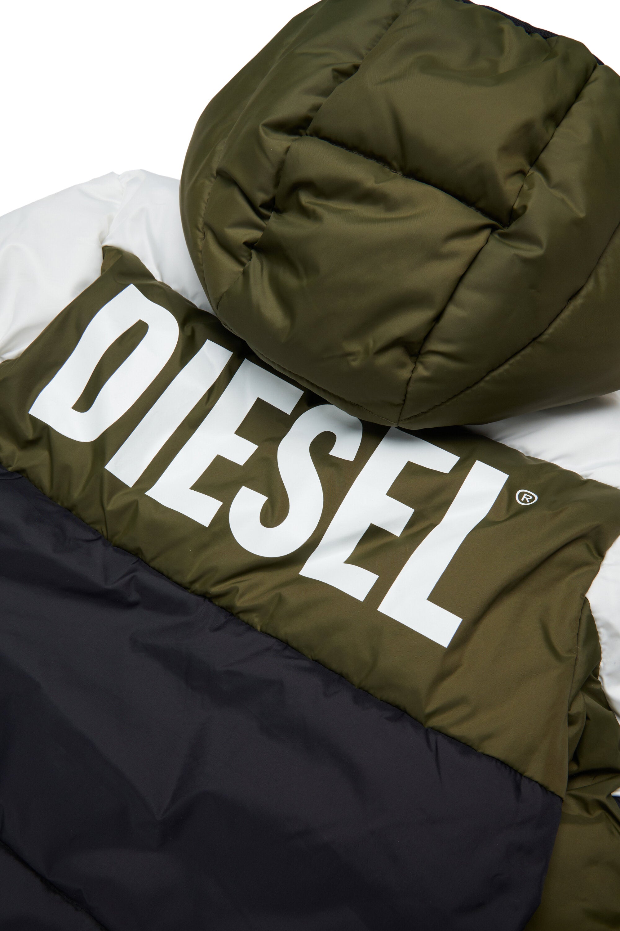 Colorblock padded jacket with logo