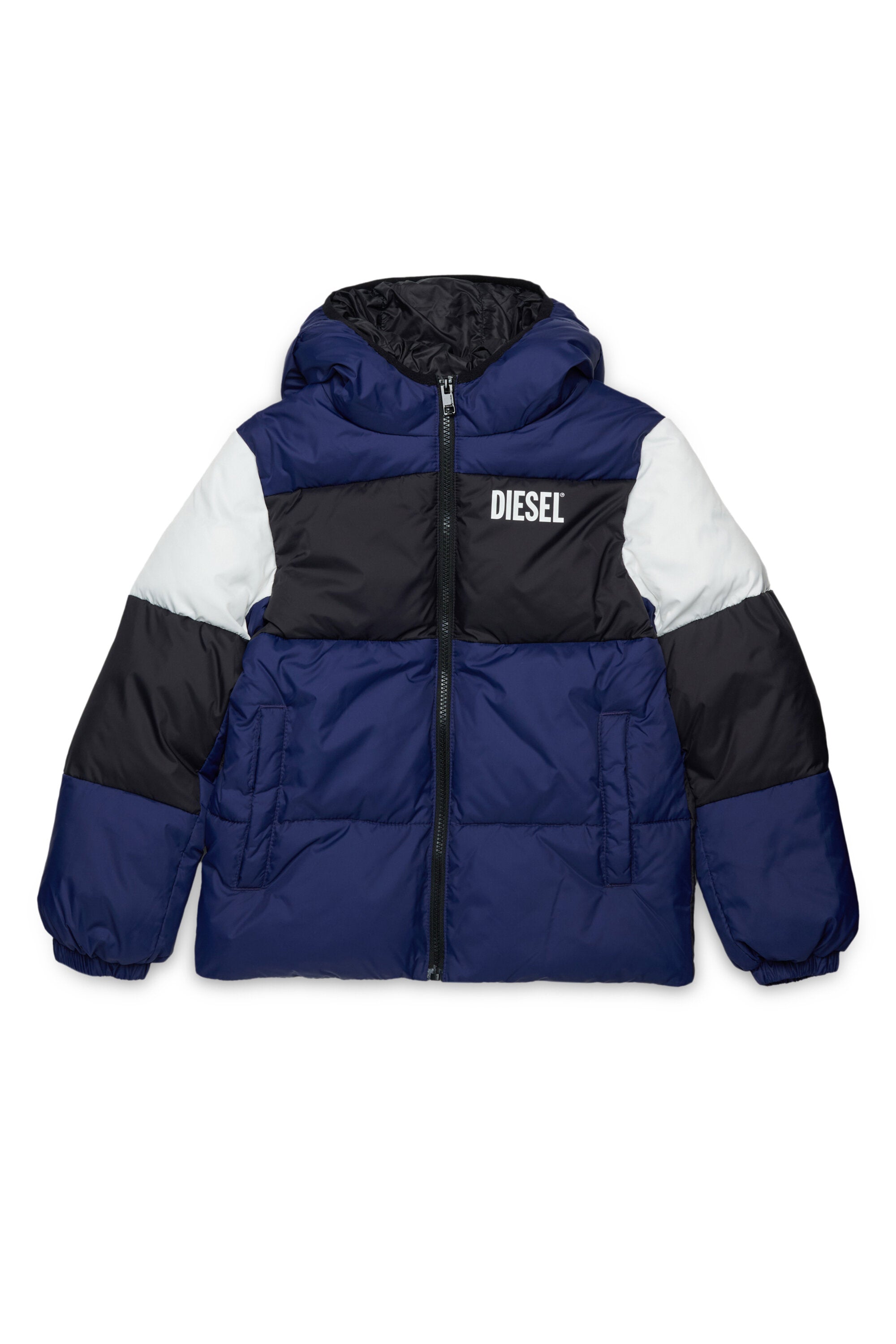 Colorblock padded jacket with logo