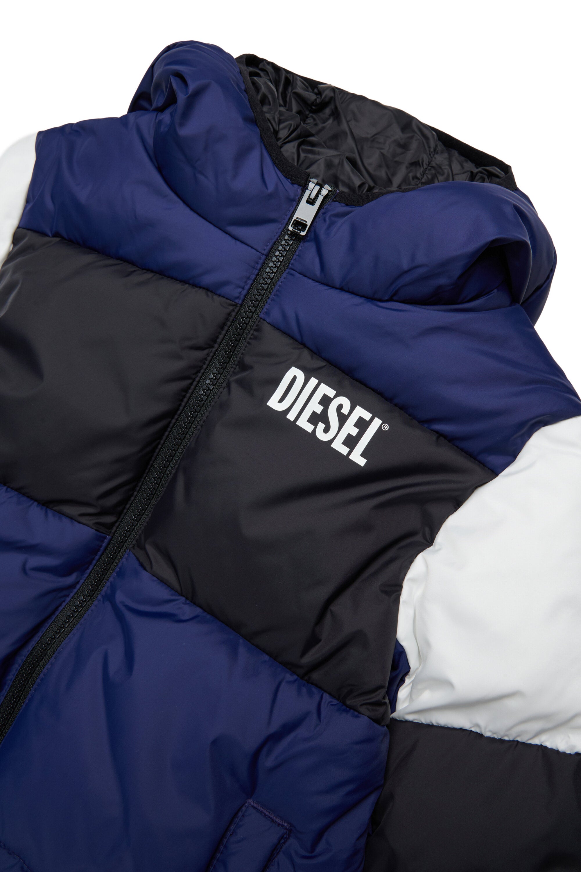 Colorblock padded jacket with logo