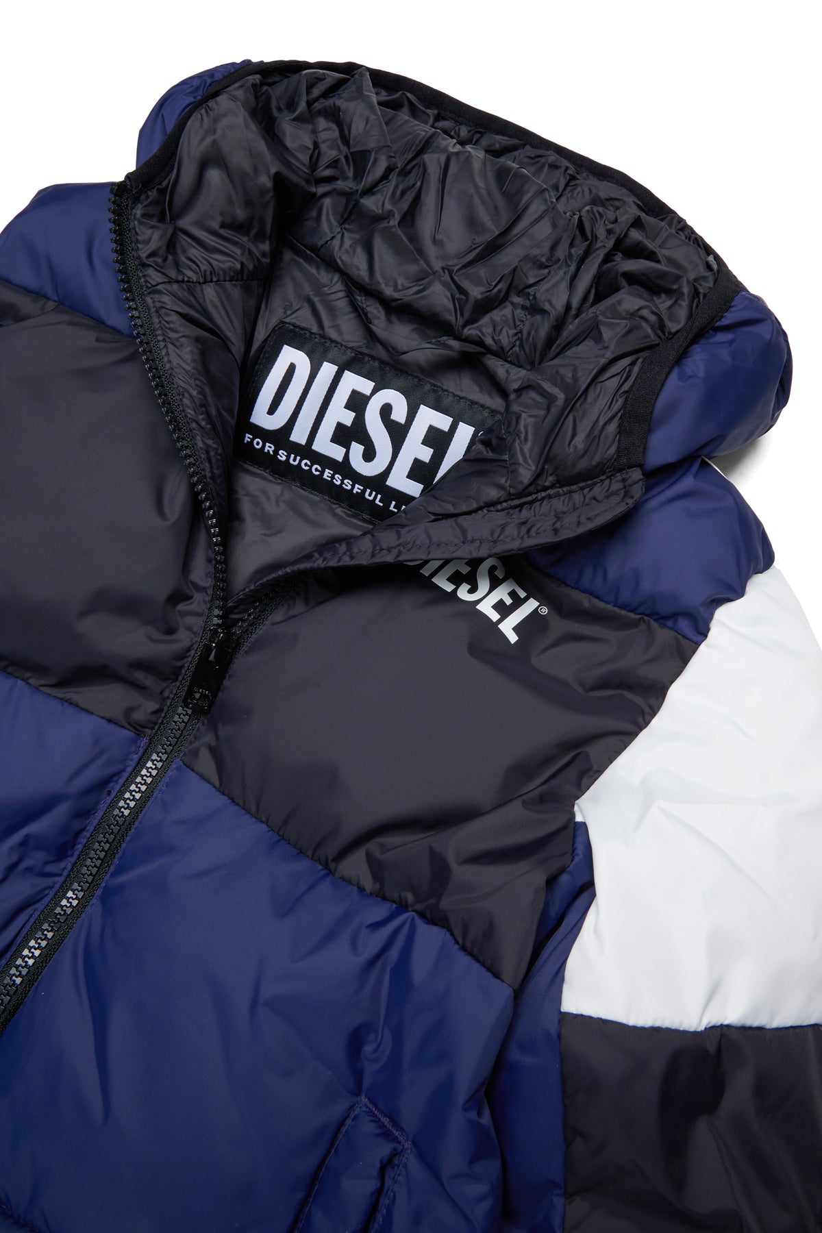 Colorblock padded jacket with logo