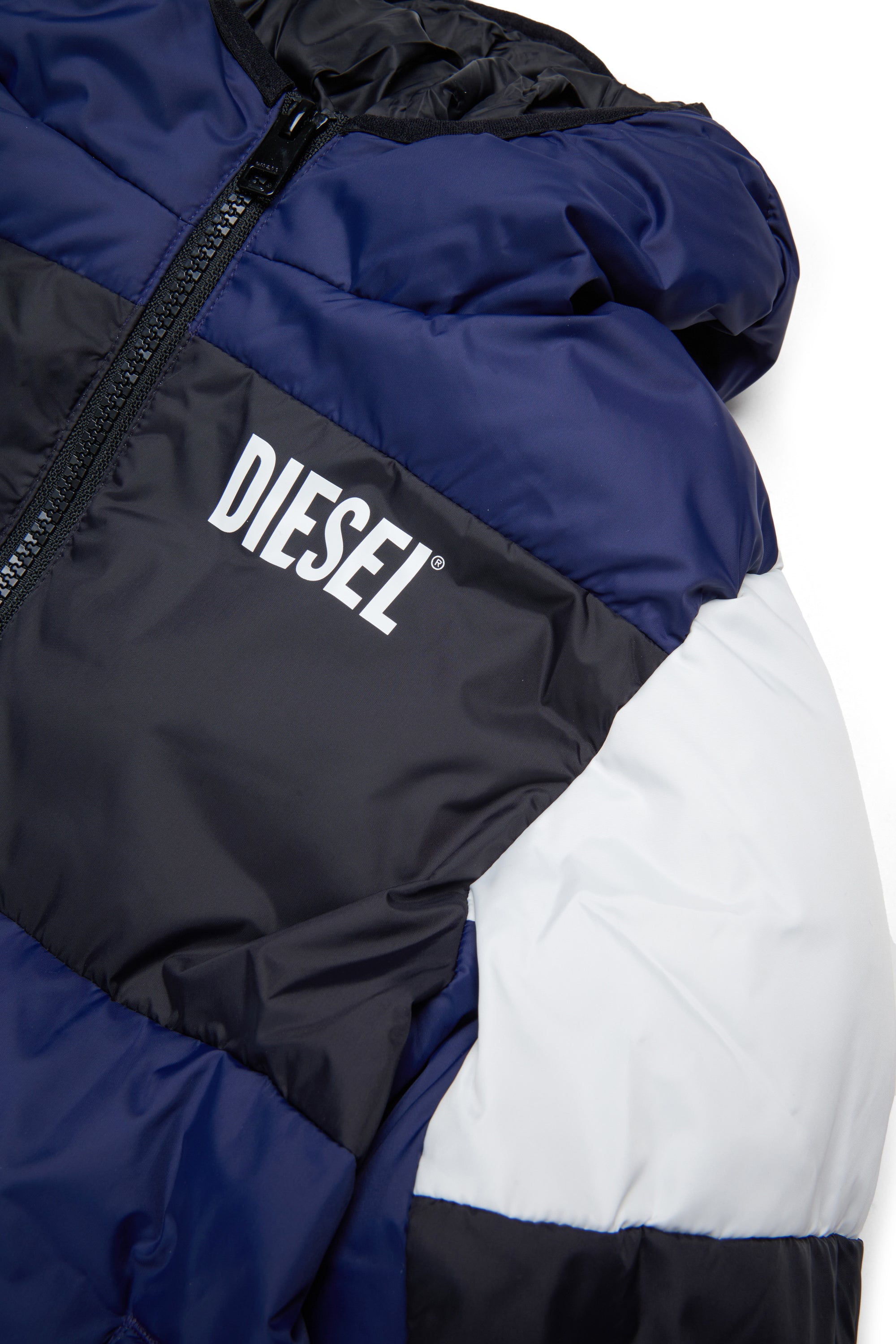 Colorblock padded jacket with logo