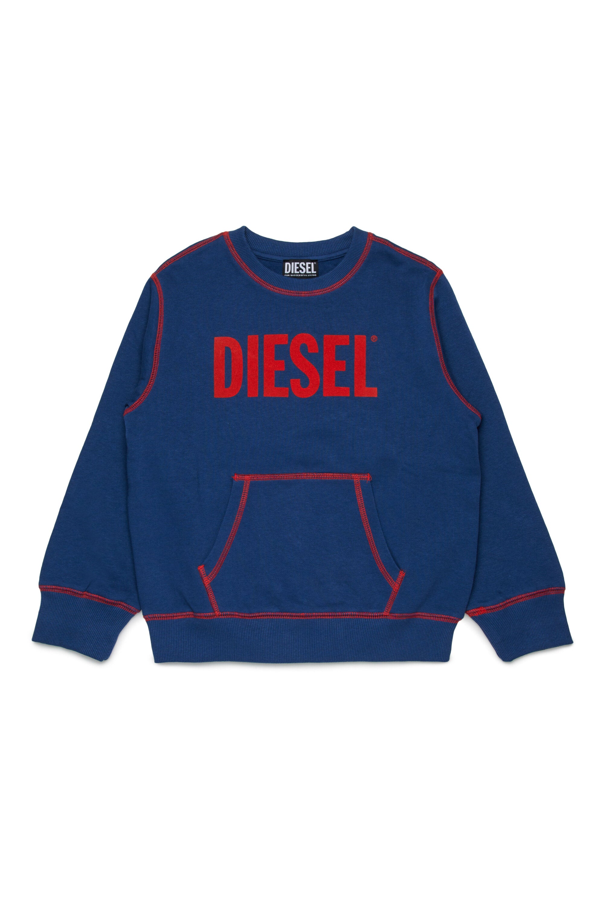 Sweatshirt with Diesel logo and kangaroo pocket