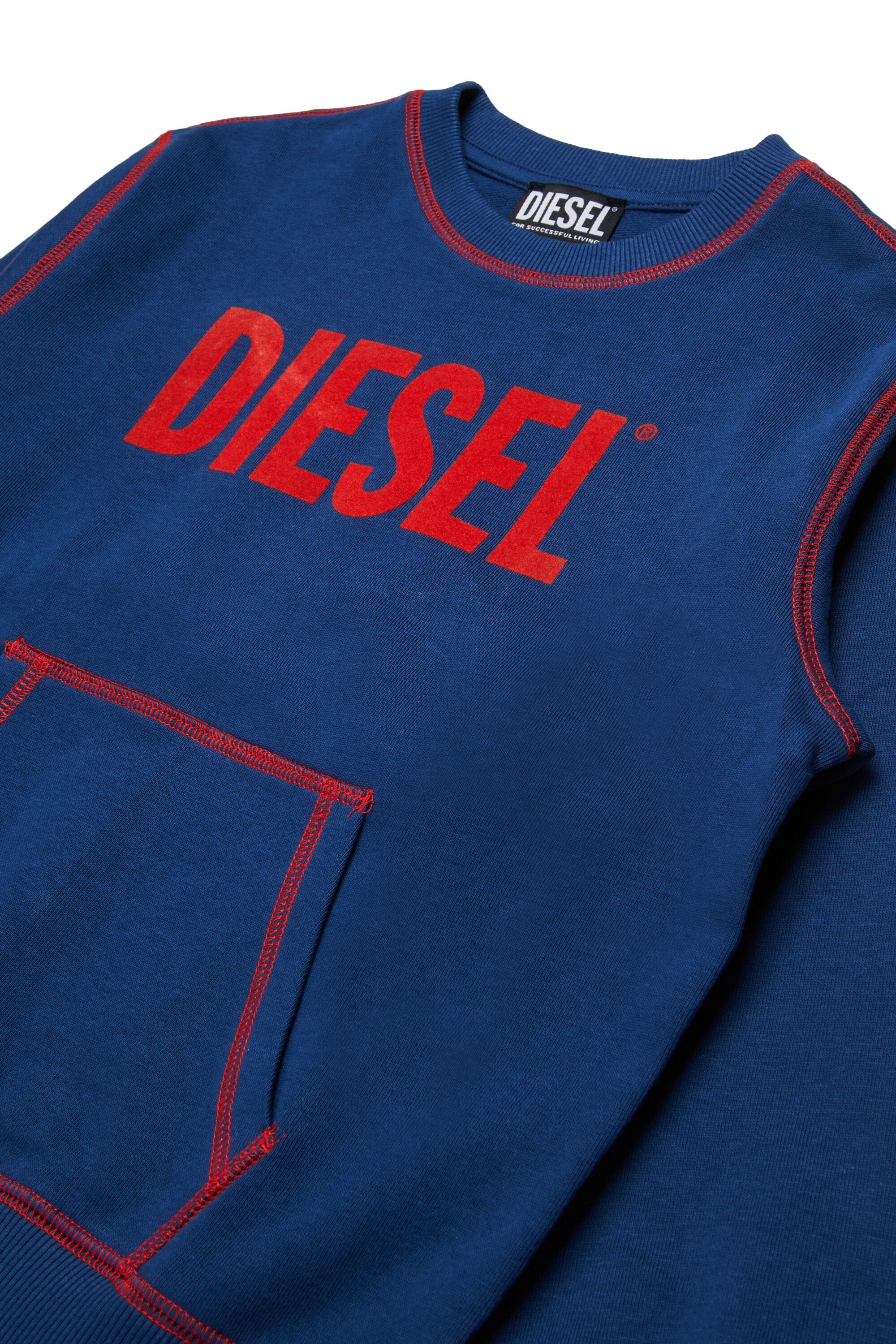 Sweatshirt with Diesel logo and kangaroo pocket