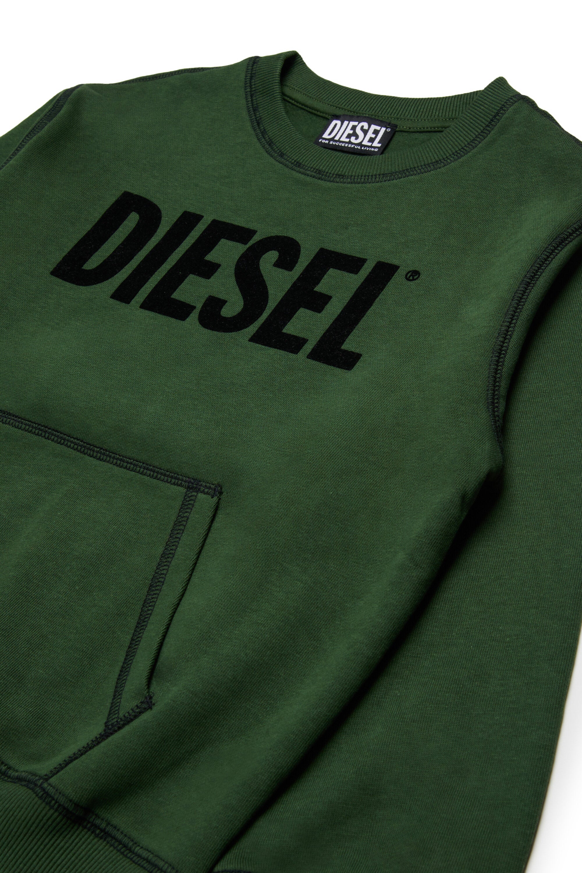 Sweatshirt with Diesel logo and kangaroo pocket