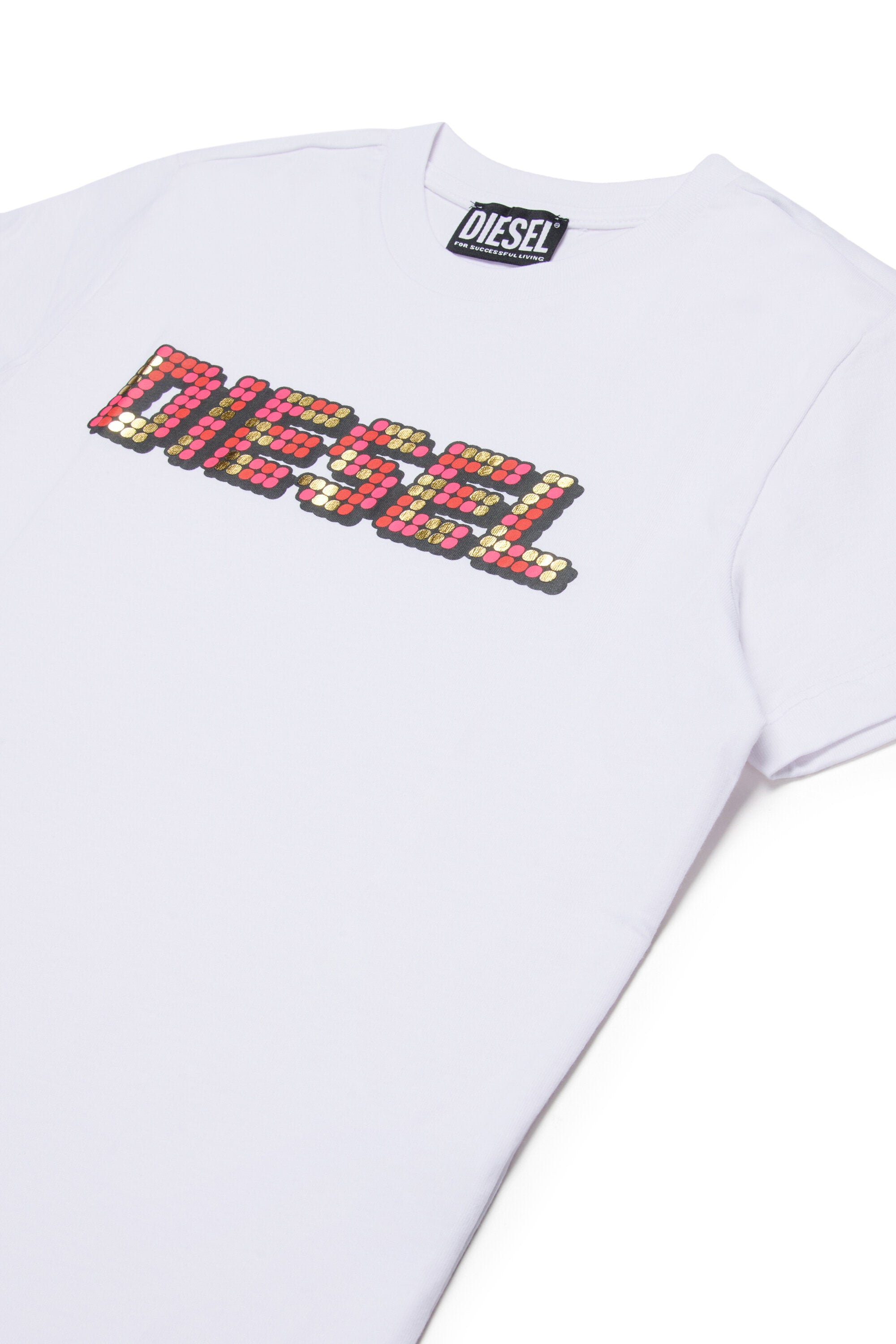 T-shirt with multicolored logo