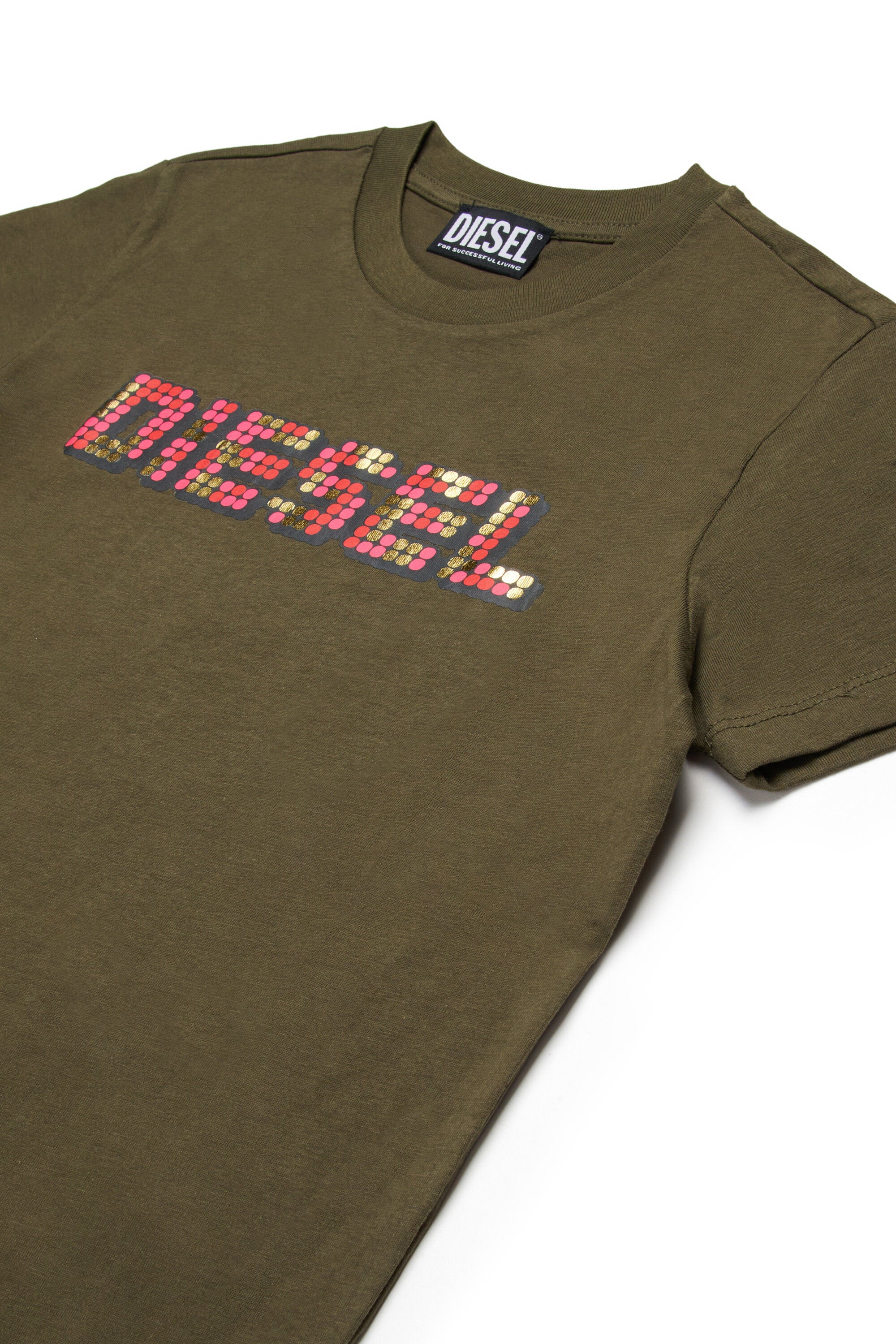 T-shirt with multicolored logo
