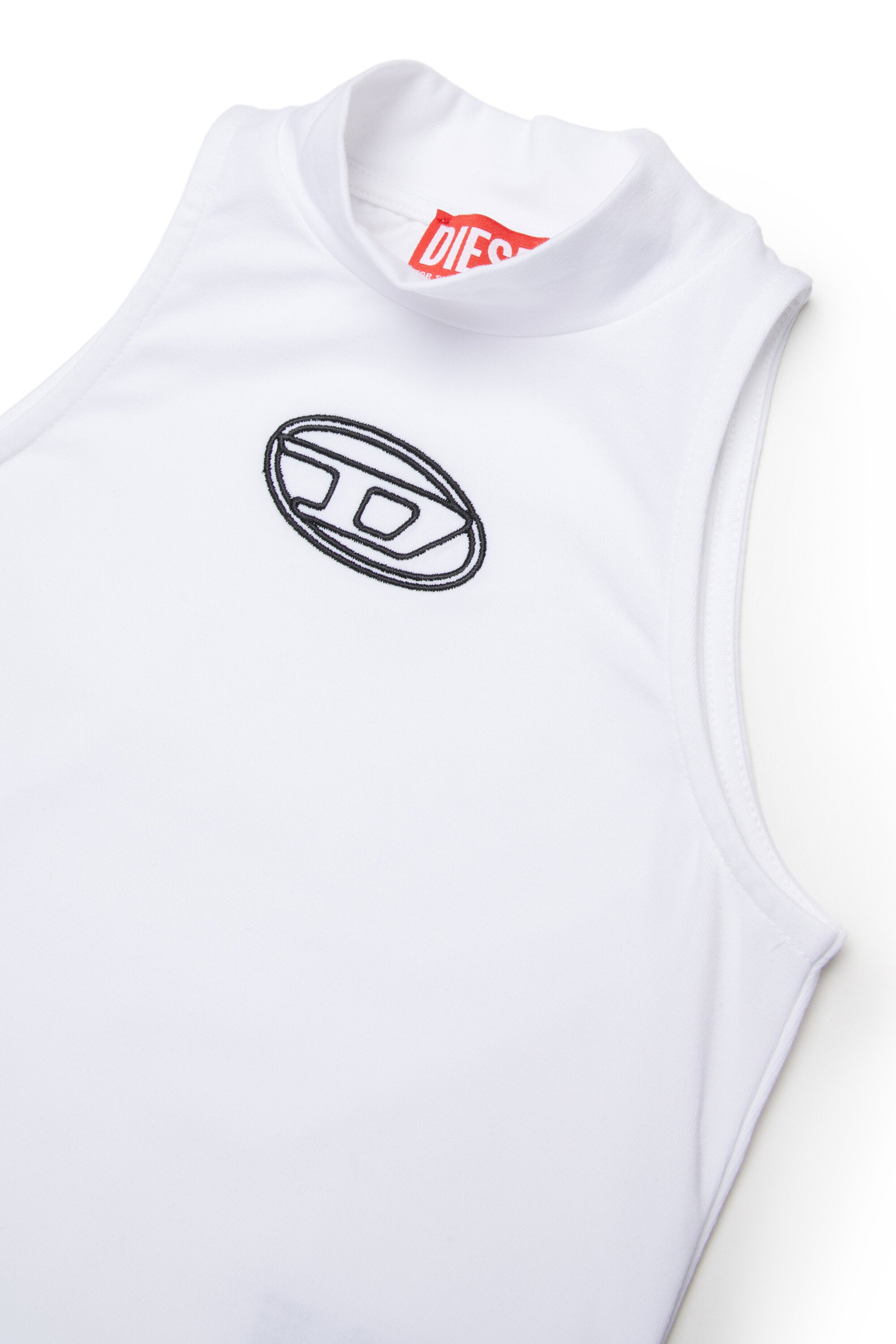 Sleeveless bodysuit with logo