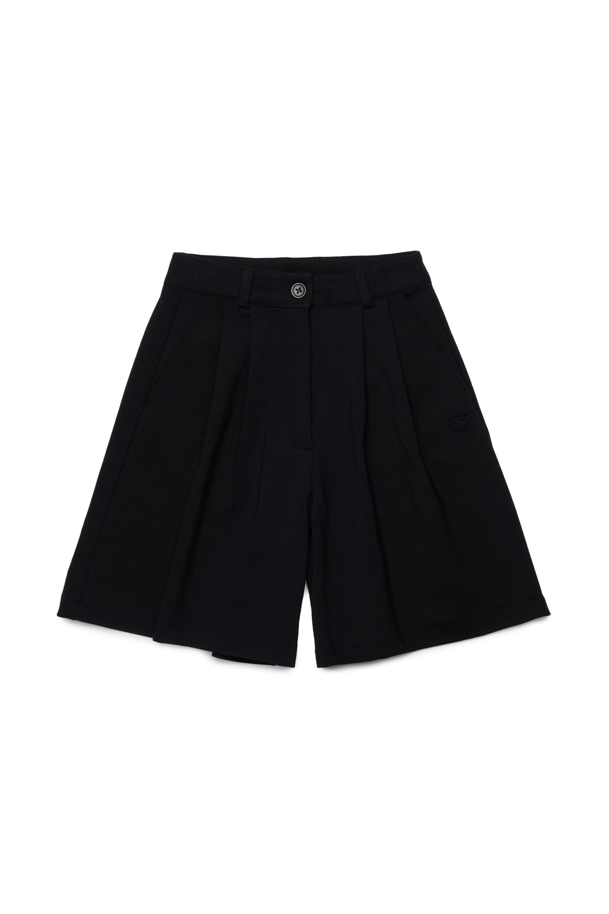 Formal shorts with logo and pleats