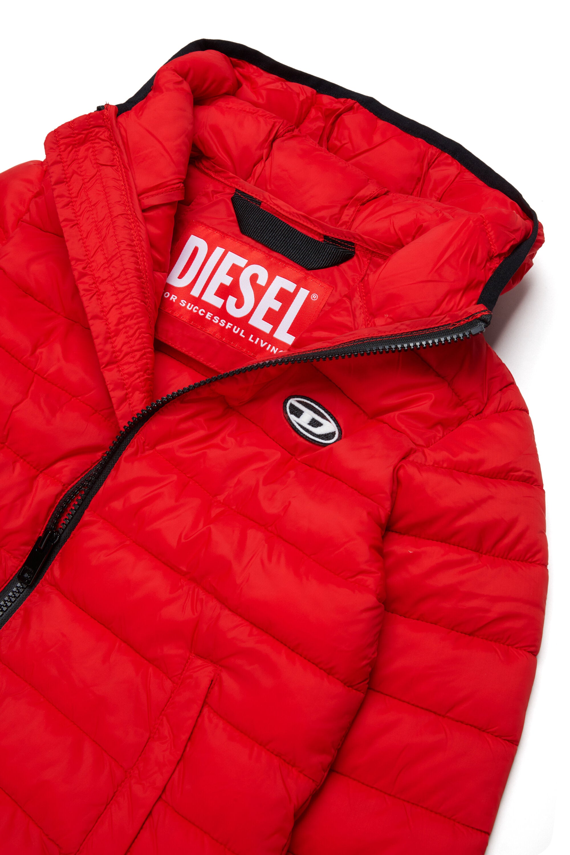 Padded jacket with printed logo
