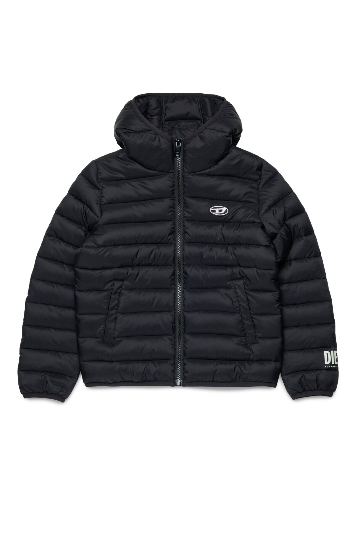 Padded jacket with printed logo