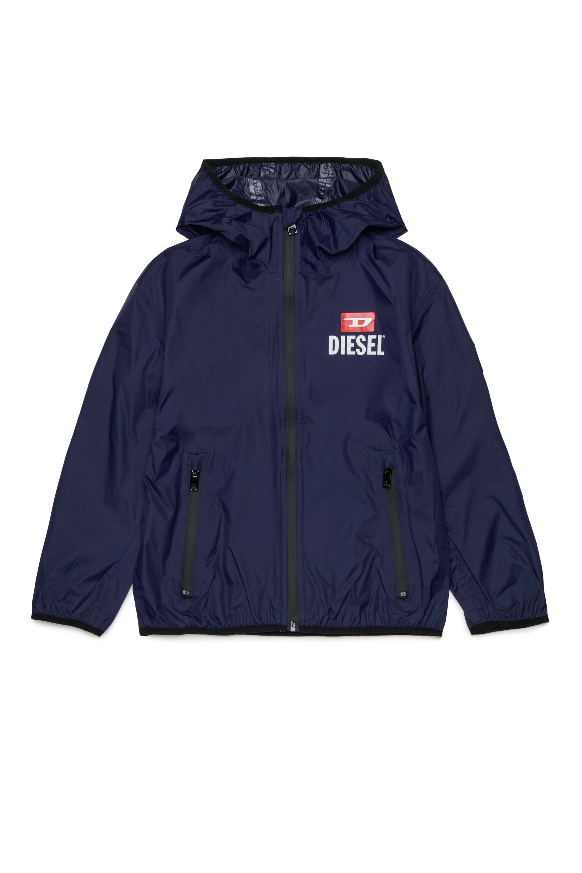 Windbreaker with printed logo