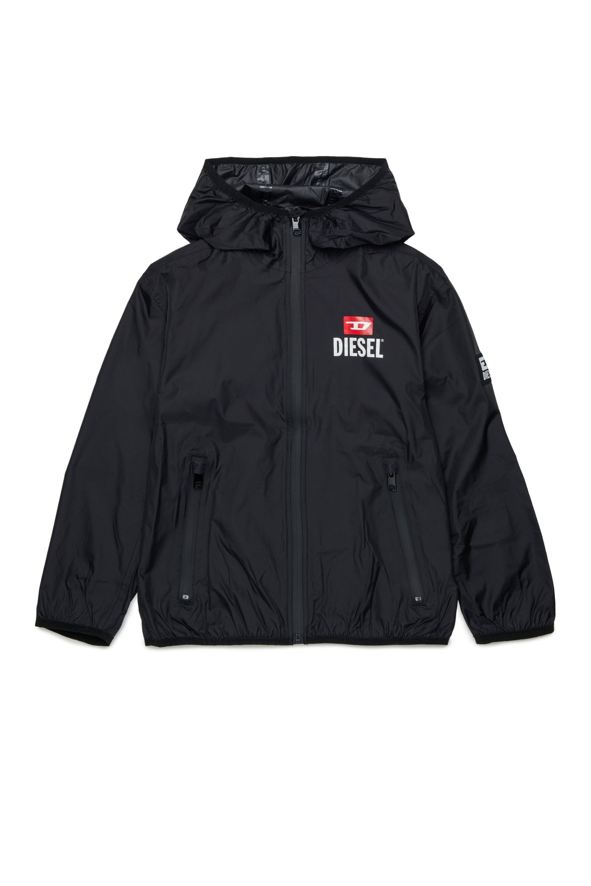 Windbreaker with printed logo