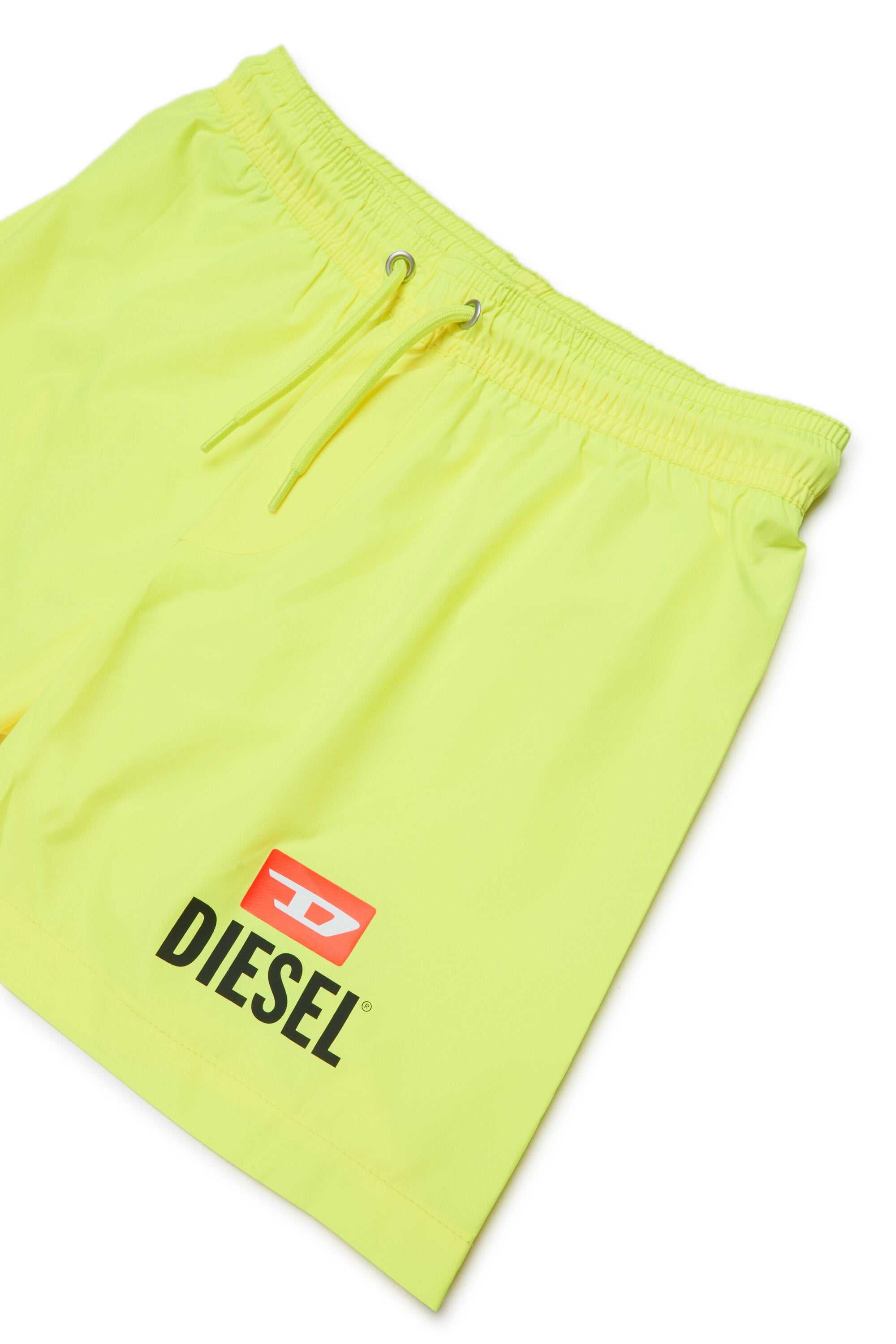 Boxer swim trunks with logo