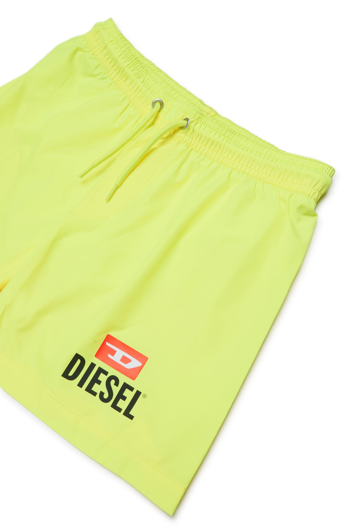 Boxer swim trunks with logo