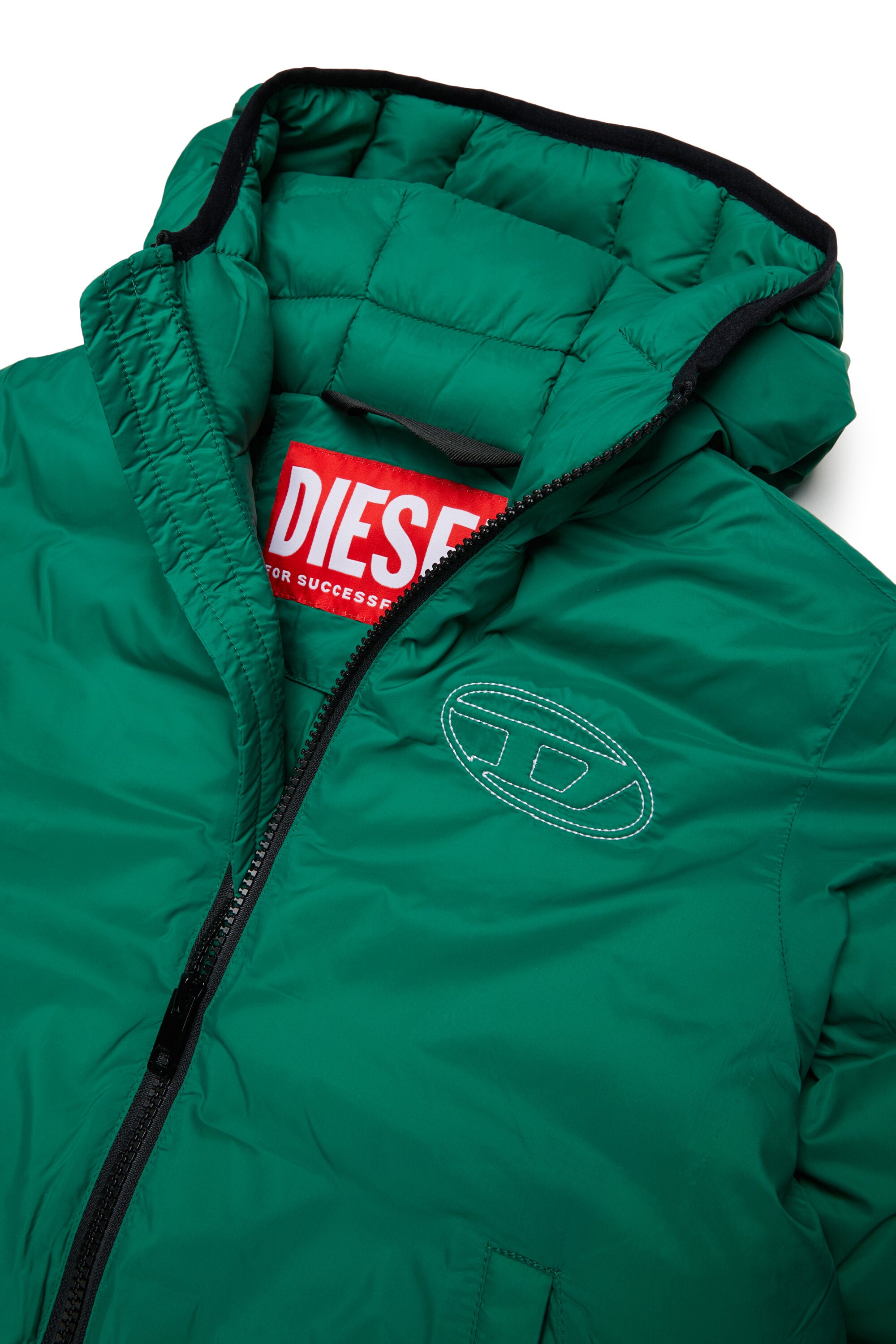 Padded jacket with printed logo