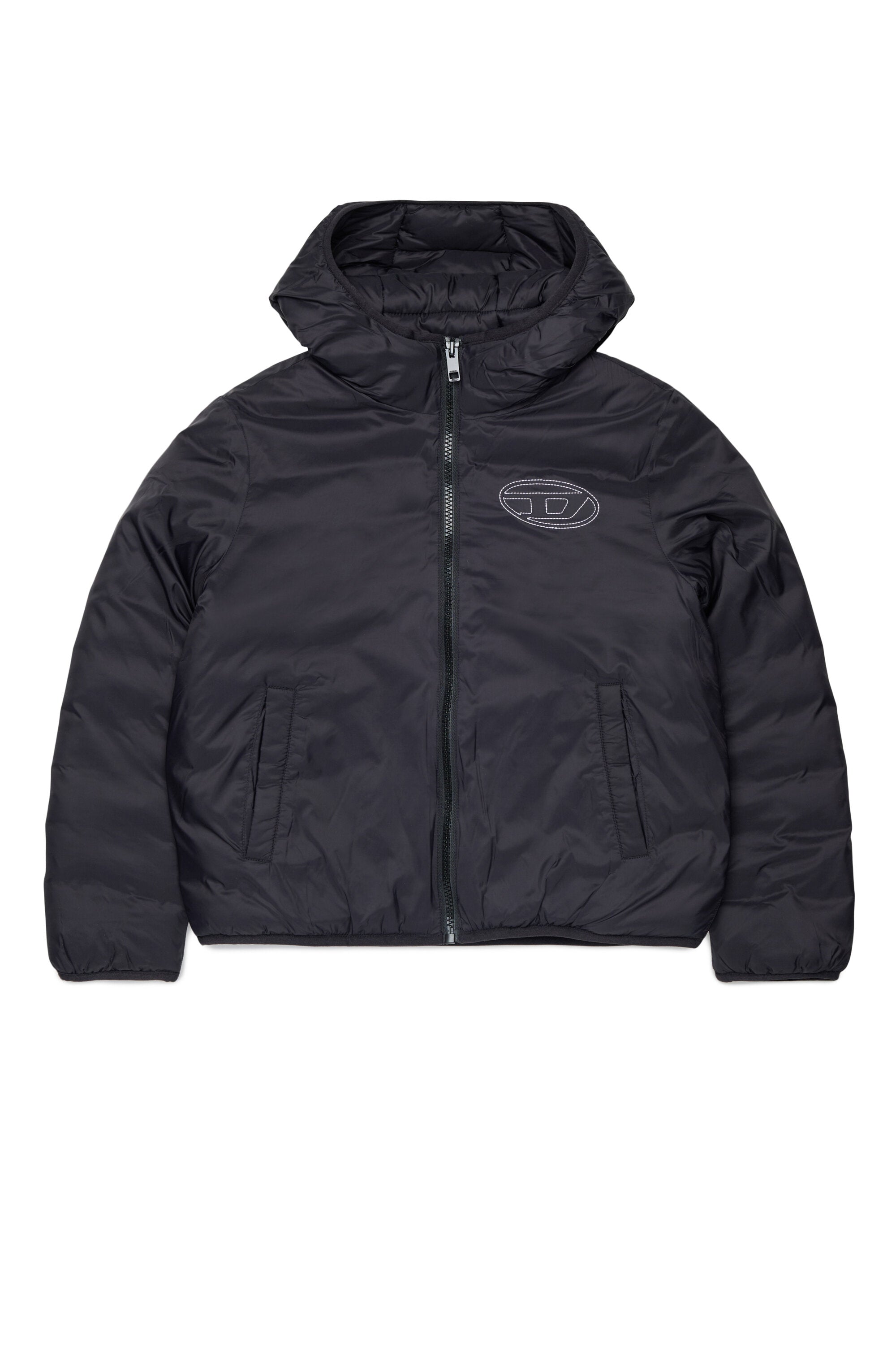 Padded jacket with printed logo