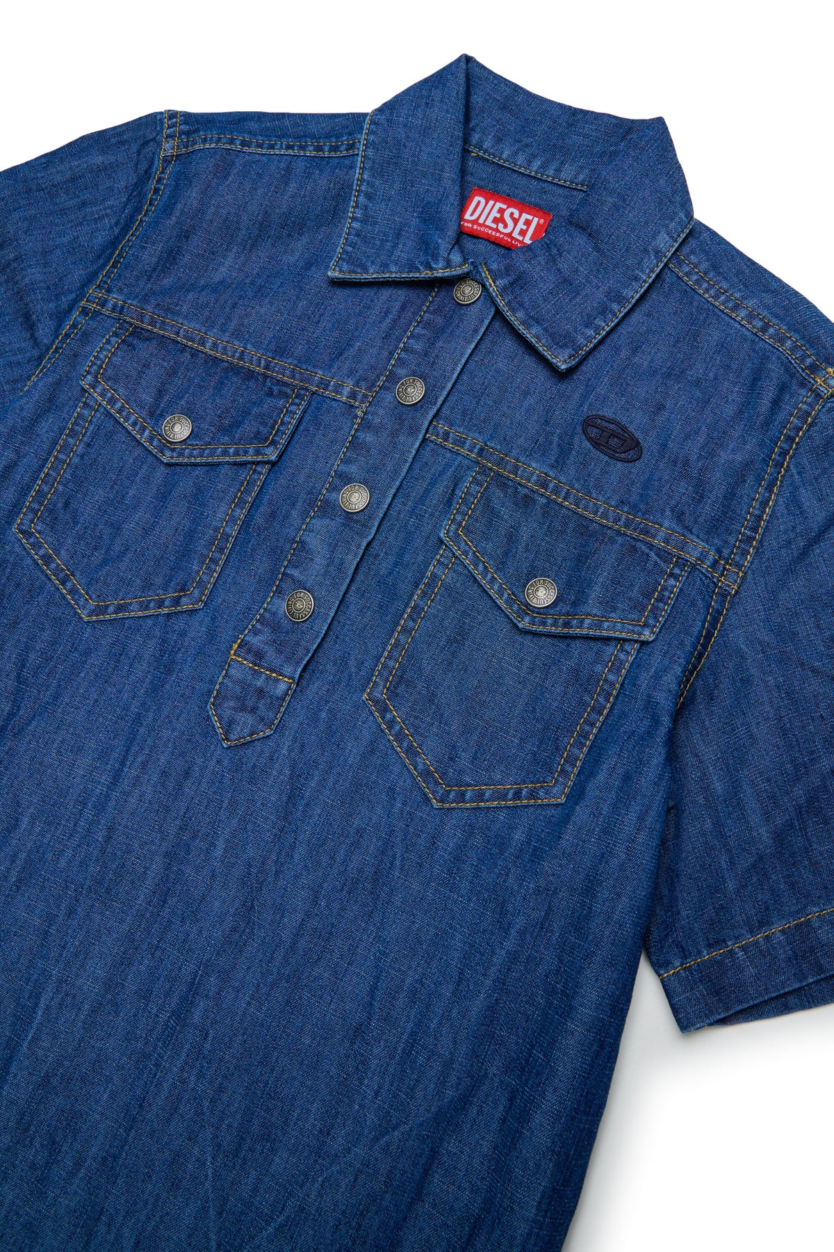 Denim dress with logo