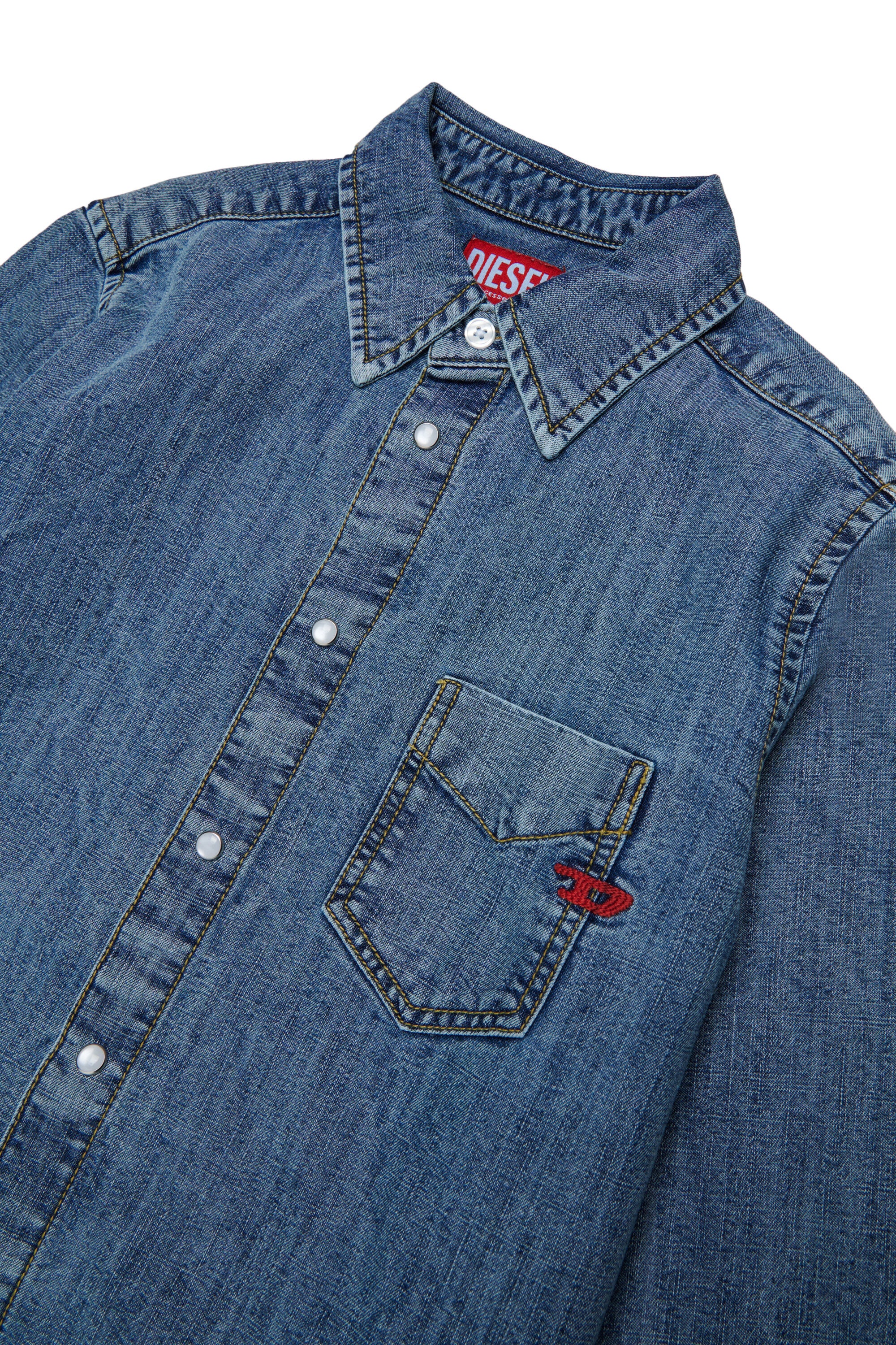 Denim shirt with logo