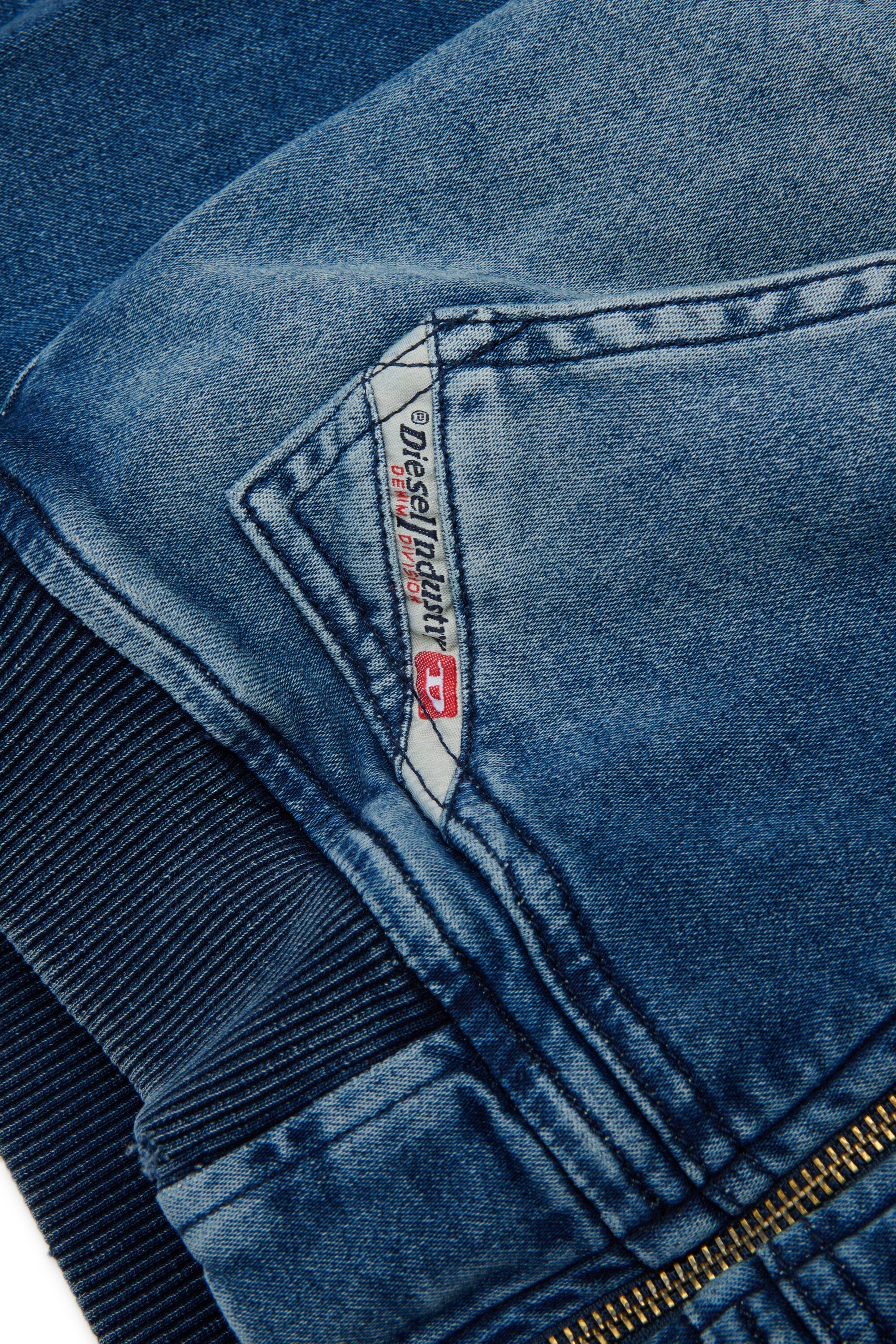 Denim-effect zip sweatshirt with logo