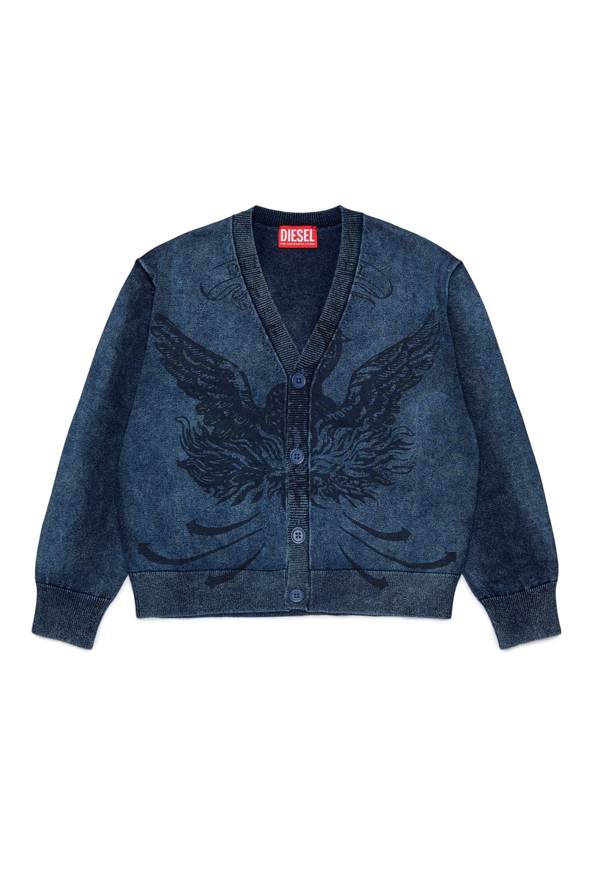 Jacquard cardigan with logo