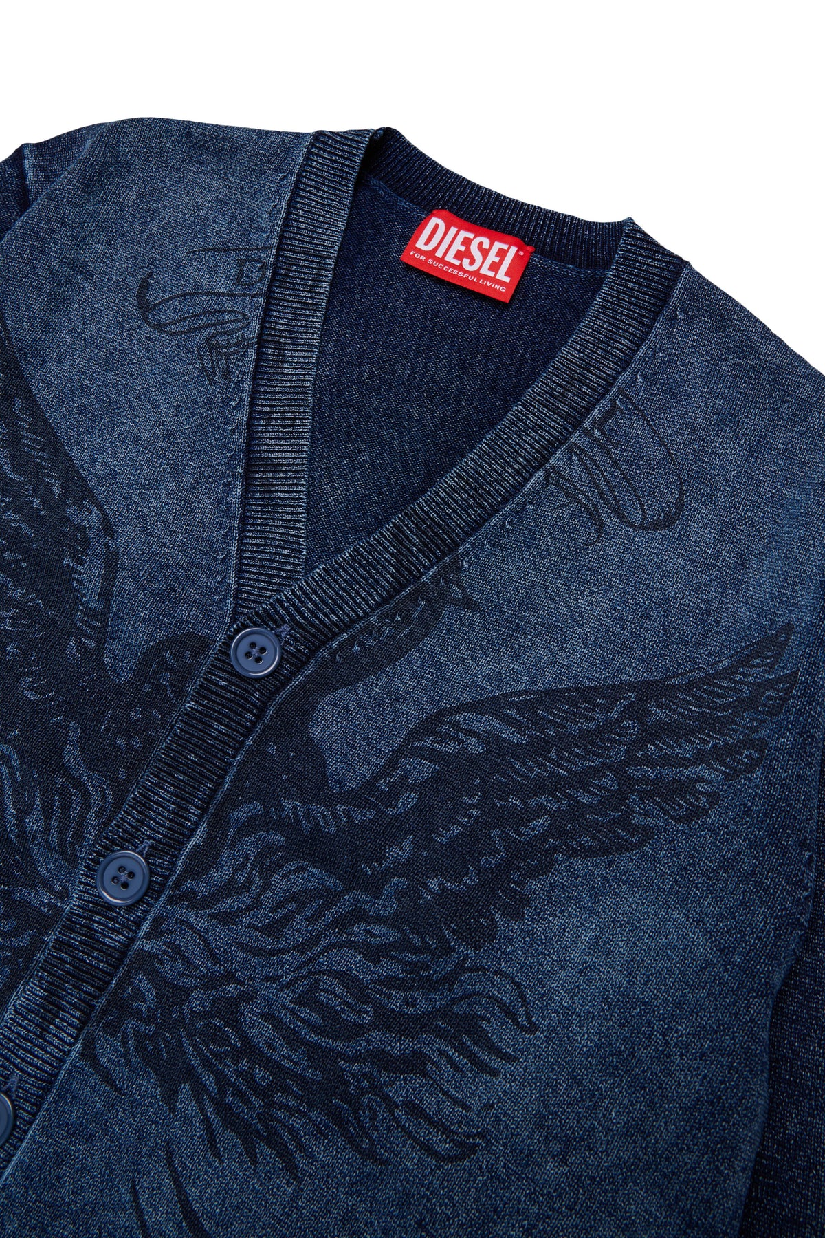 Jacquard cardigan with logo