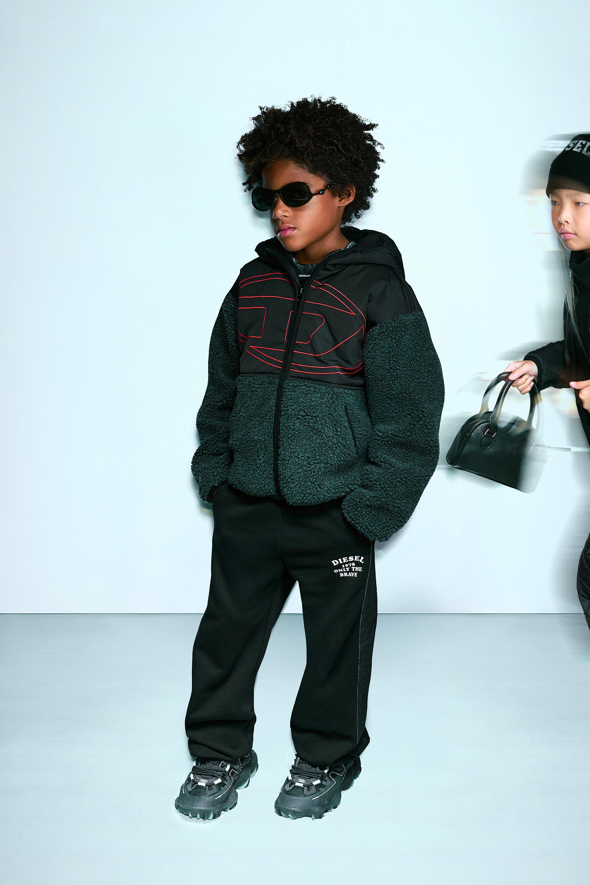 Teddy jacket with printed logo
