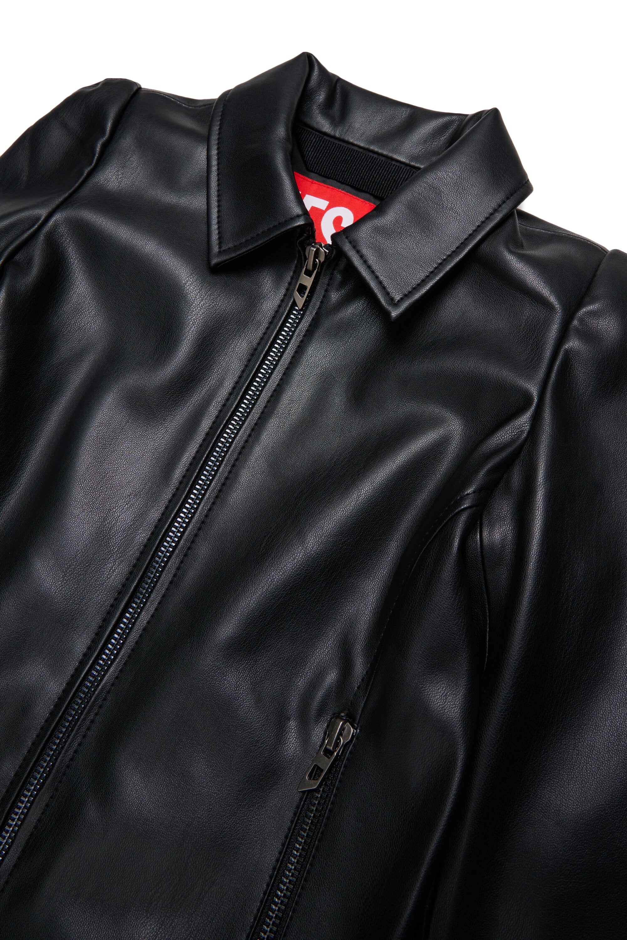 Biker jacket in coated fabric